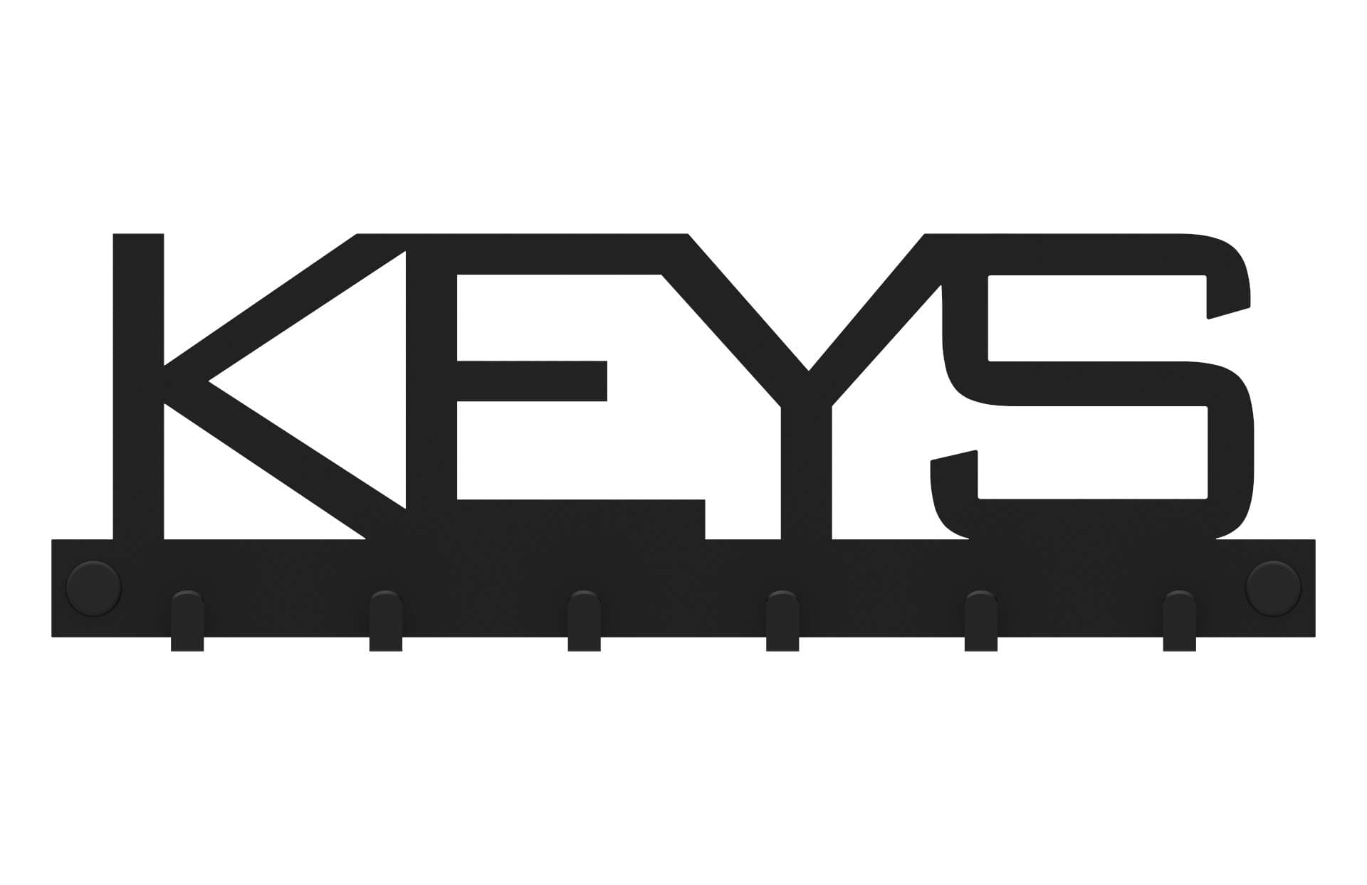 Key Holder for Wall Decorative Keys, Key Rack with 6 Hooks & Metal Key Hook & Modern Key Hangers for Wall Decor, Room Decor (Black)