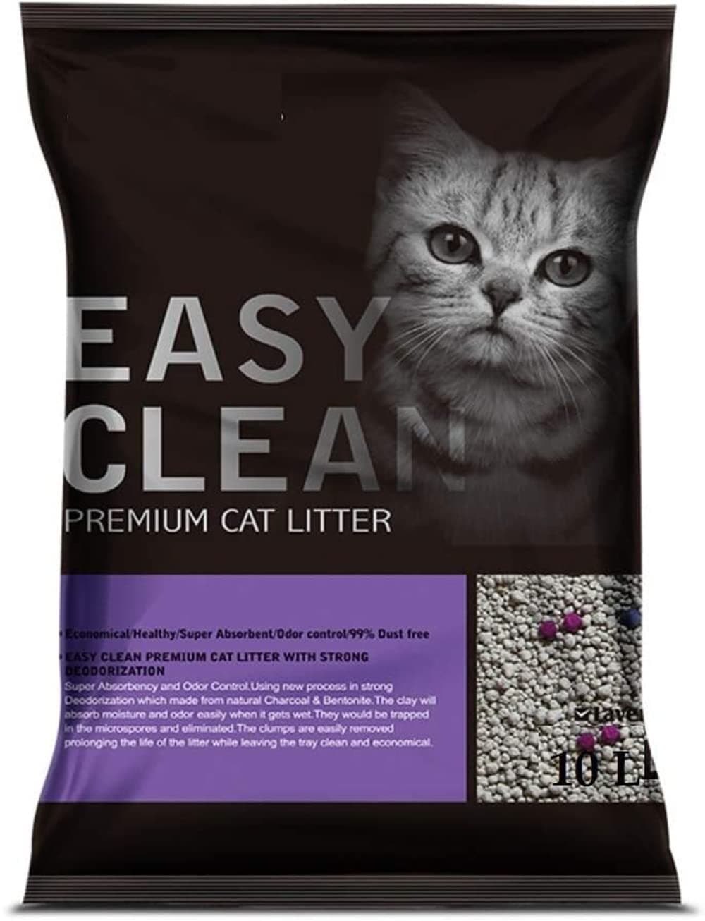 QA Cat Litter Multiple Cat Clumping Ball-Shaped Fresh Scented Bentonite Formula 10L (Lavender)