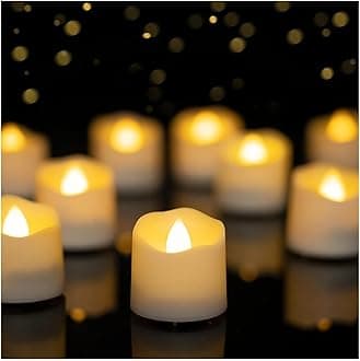 Qniceone Tea Lights Battery Operated Candle 12 Pack Electric Fake Candle Flameless Flickering Candles Electric Battery Operated LED Tea Light Sets for Holiday Birthday Home Decor and Gifts -Warm White
