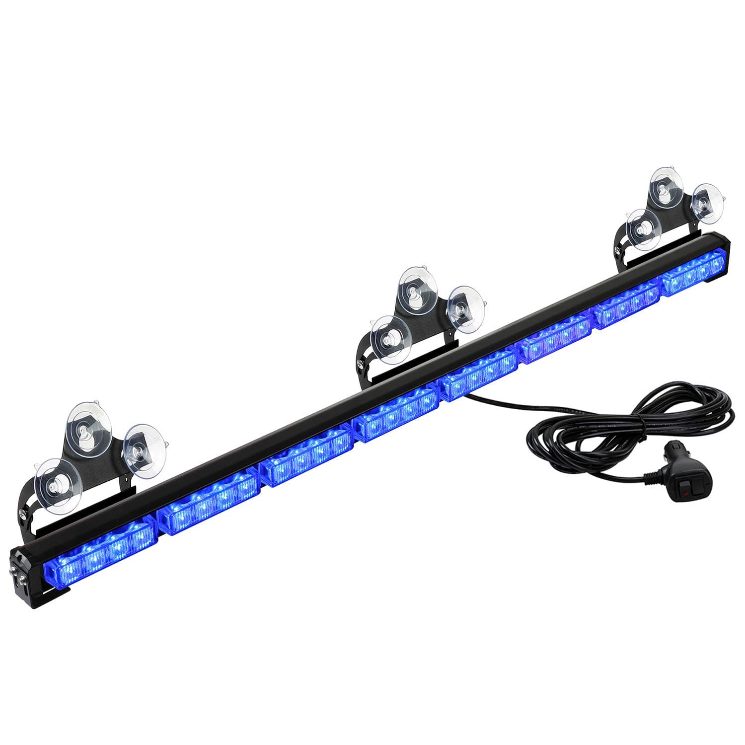 ASPL 36" 32LED Traffic Advisor Light Bar Warning Emergency Strobe Light Bar Directional Flashing Emergency Caution Lighting Led Safety Lights with 16 ft Straight Cord (Blue)