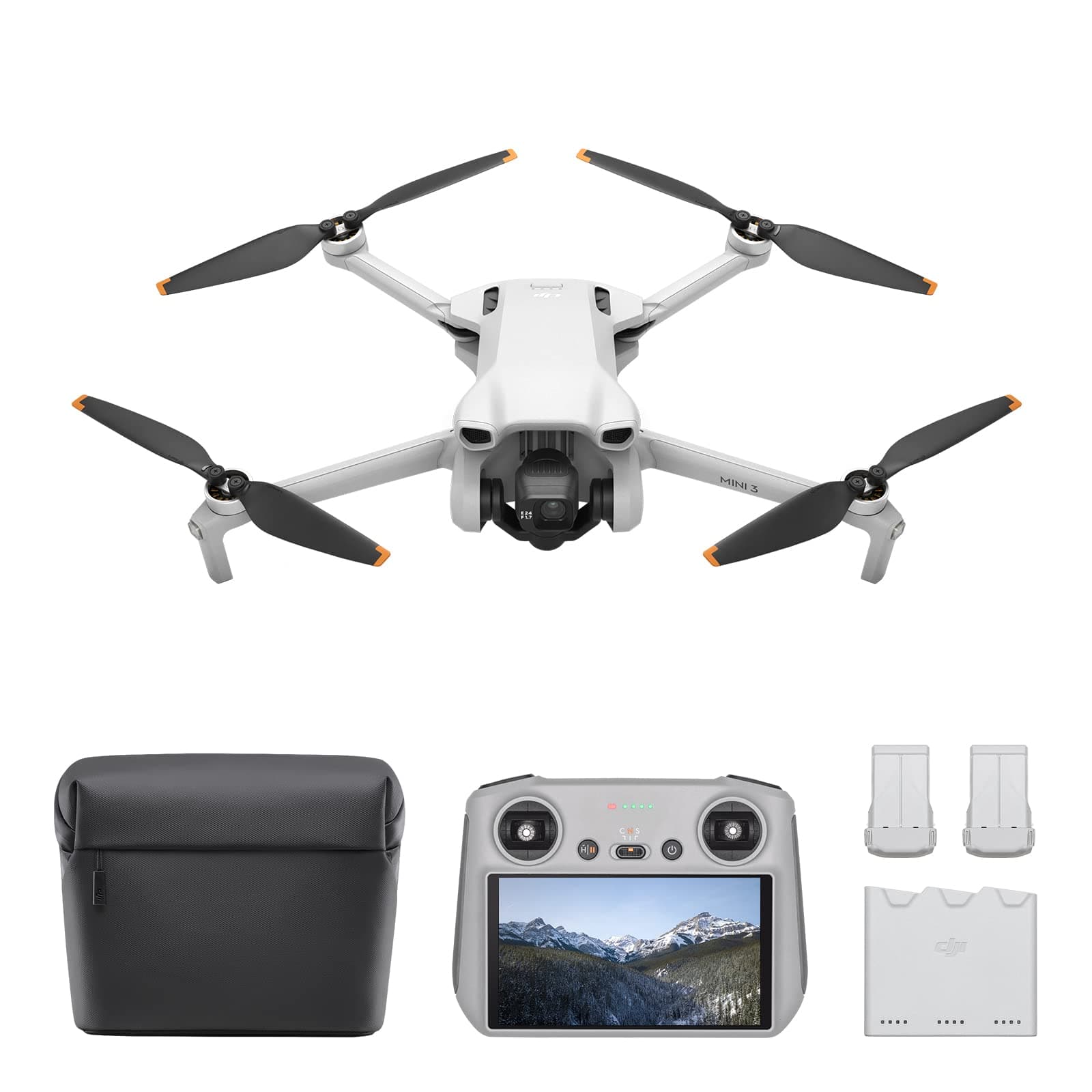 DJI Mini 3 Fly More Combo Plus (DJI RC) Lightweight and Foldable Mini Camera Drone, 4K HDR Video, 51-min Flight Time, Vertical Shooting, MOIAT Certified - UAE Version with Official Warranty Support