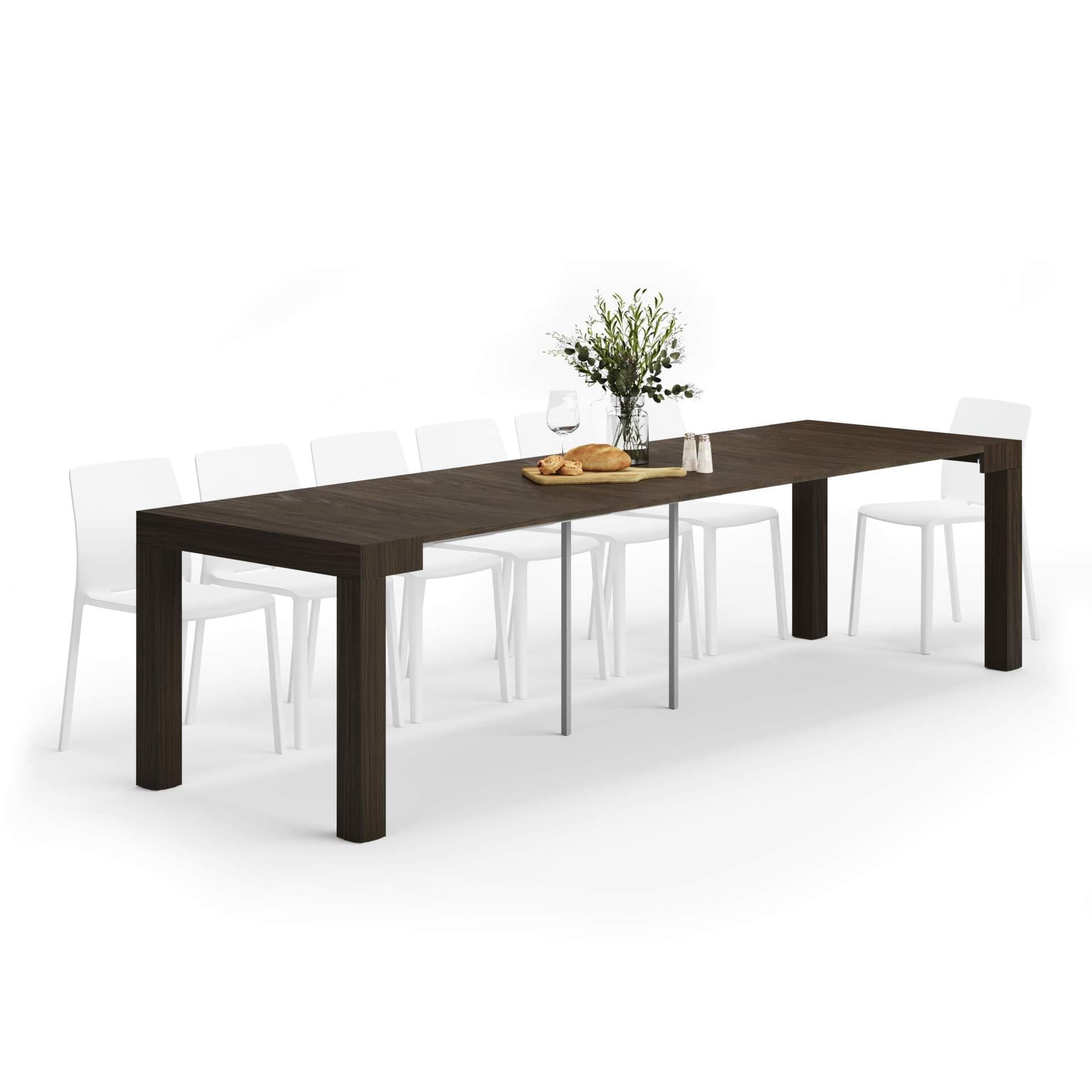 Mobili Fiver, First Extendable Console Table 17.7(120) x35.4 in, Dark Walnut, Made in Italy