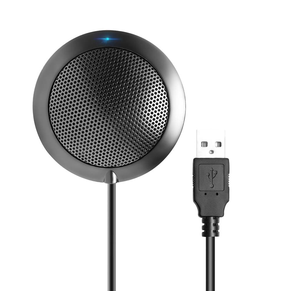 Conference Microphone, Omnidirectional Condenser USB Computer Microphone for Video Conference, Recording, Skype, Online Class, Interview, Plug & Play PC Mic for Windows Mac iOS Desktop