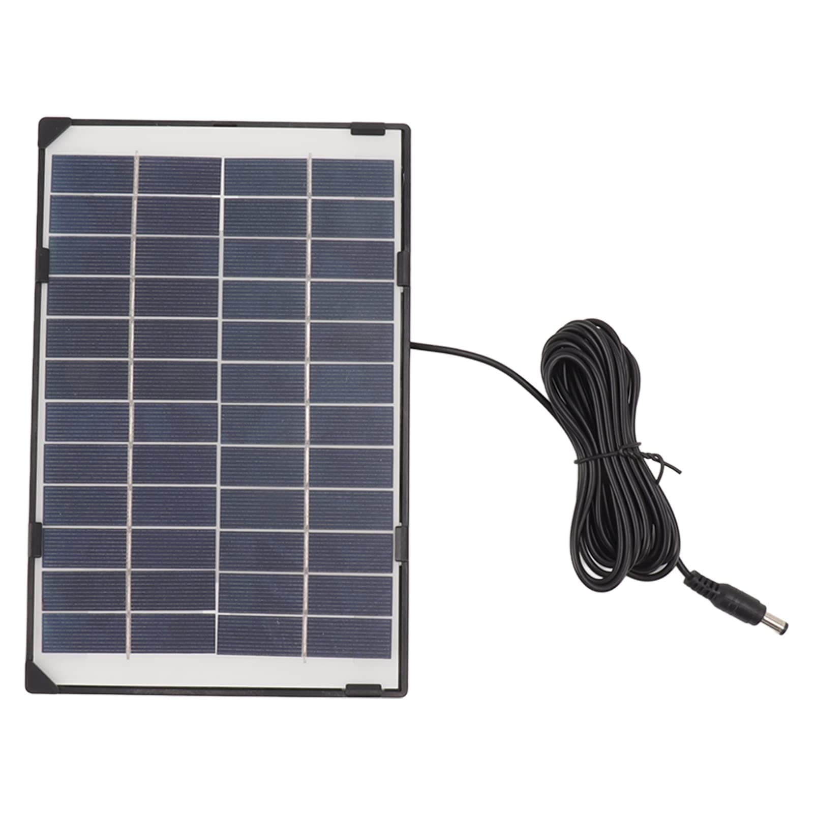 6W 12V Polycrystalline Solar Panel Kit with DC5521 Plug, Waterproof Outdoor Solar Charger for Home Surveillance, Lighting, RVs, Boats, and Security Cameras