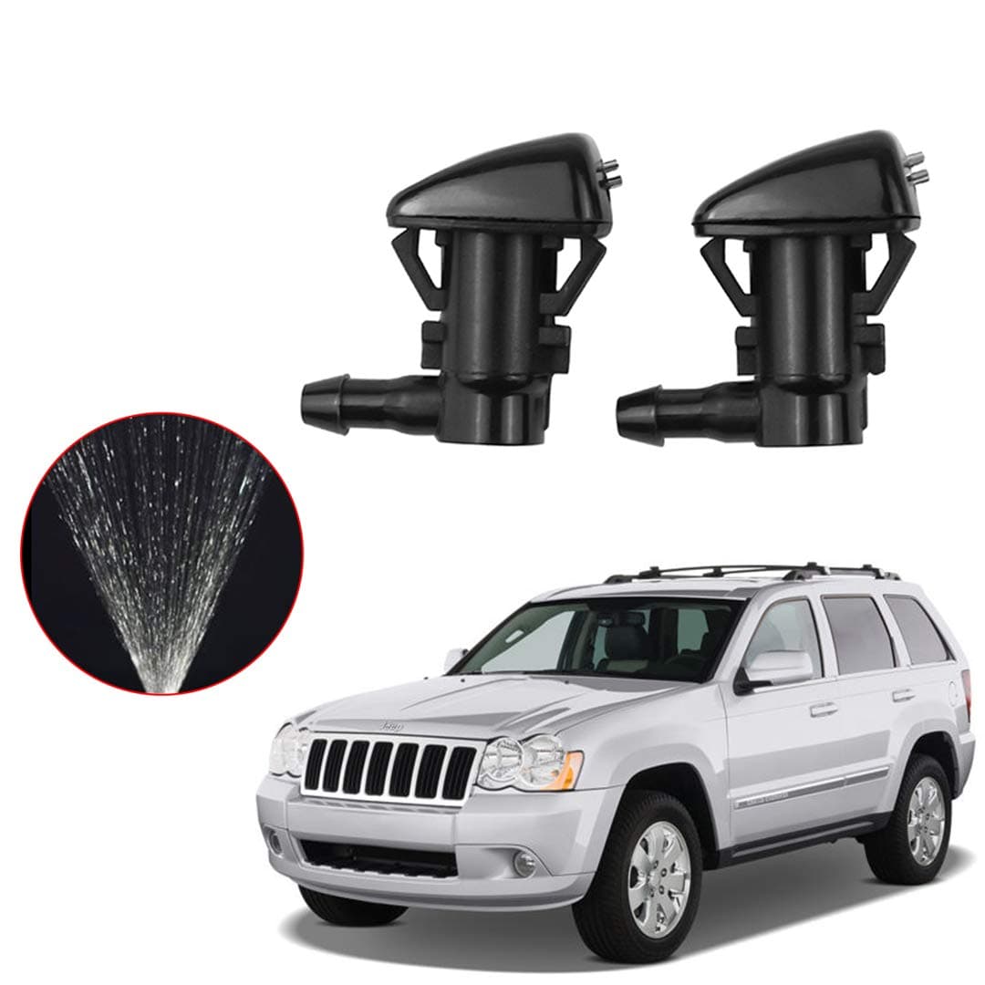 Adjustable Windshield Washer Wiper Nozzle Mist Spray Type for 2005-2020 Jeep Grand Cherokee, 2011-2020 Dogde Durango, 2011-2014 Dodge Grand Caravan, Replace OE for 55079049AA, 55372143AB, 5182367AA