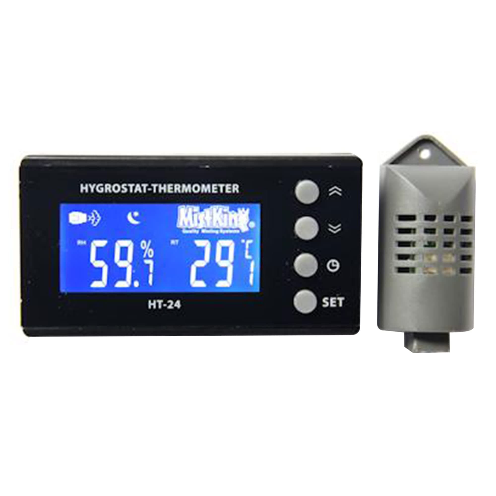 MistKing – Hygrostat/Thermometer Controller (24V DC) | Control Day/Night Humidity | Per Second Control | Low Voltage/Temp Display | Quick-On Function | HT-24