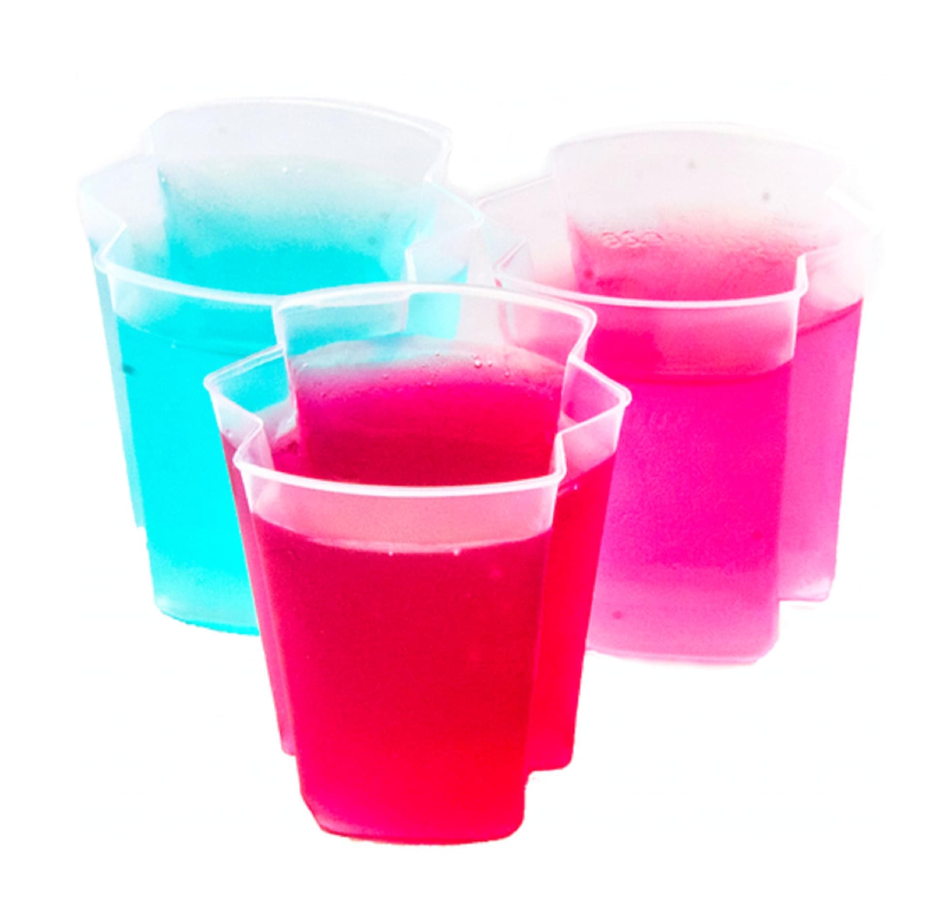 100 Pack Patented Squeezable 2oz Premium Plastic Shot Cups - Reusable Jello Shot Containers for Halloween, Wedding, Parties (Lids NOT Included)