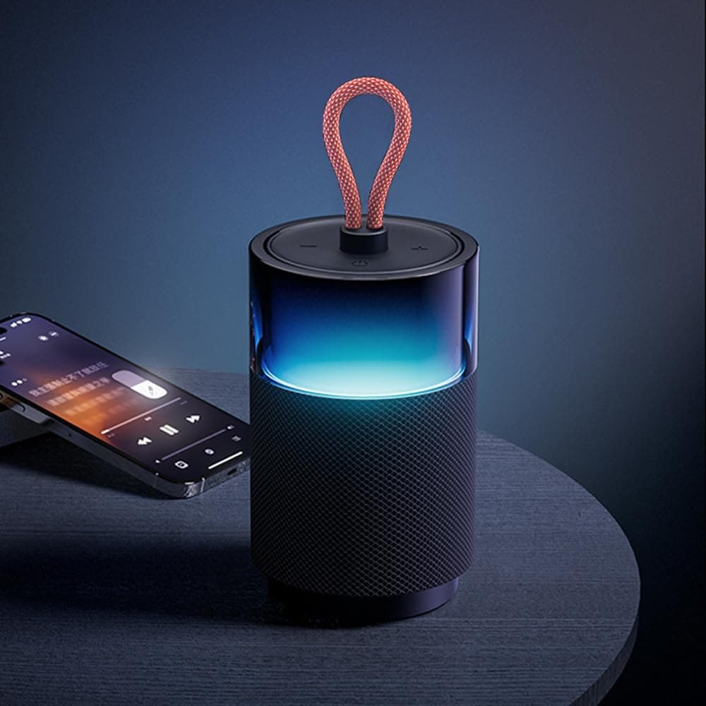 PUCHEN Portable Bluetooth Speaker with LED Dynamic Lights, 5.3 Bluetooth HD Stereo Sound, Support Bluetooth, TF Card, AUX and U Disk To Play, 4H of continuous play time Wireless Speaker (Black)