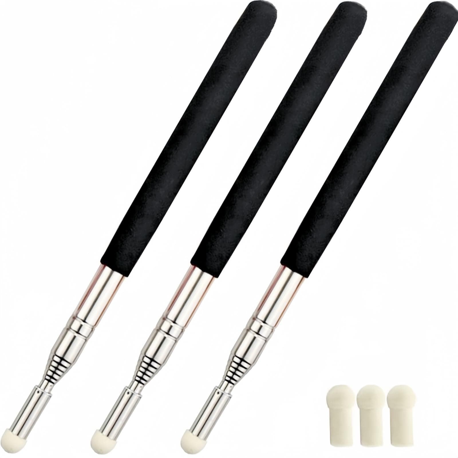 Virtue morals 3 Pieces Telescopic Teachers Pointer, Hand Pointer Extendable Telescopic Retractable Pointer Whiteboard Pointer and Lanyards for Teachers Coach Presenter, Extends to 39 Inches
