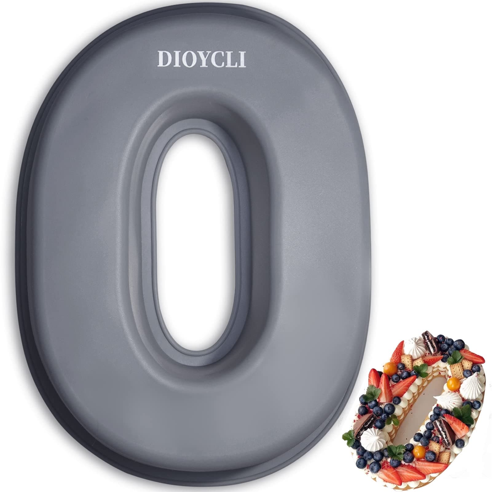 Dioycli Number Cake Molds for Baking 3D Silicone Cake Molds DIY Personalized Cake Pan for Birthday Wedding and Anniversary Number 0 Cake Pan of 10 Inch