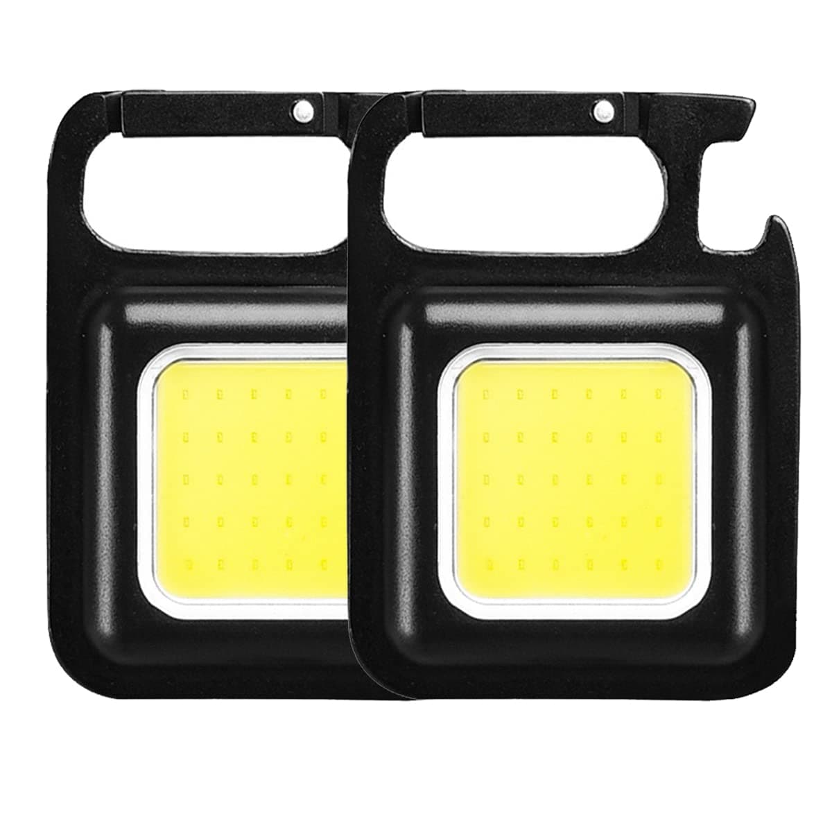 HAIDOLIANG 2 Pcs Mini Led Cob Flashlight,Cob Keychain Light,500 Lumen Rechargeable Cob Small Flashlights,4 Light Modes Portable Pocket Light For Valentine Day Gift Camping,Emergency,Fishing,500 Lumen