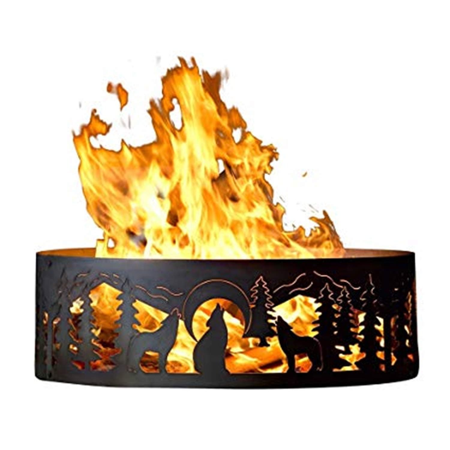 48 Inch Fire Ring - Wolves Steel Fire Pit
