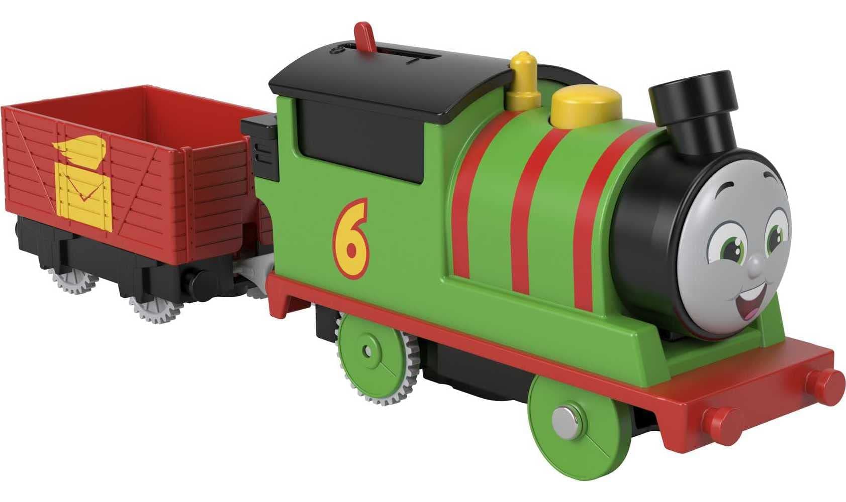Motorized Toy Train Percy Battery-Powered Engine with Tender for Pretend Play Preschool Kids Ages 3+ Years