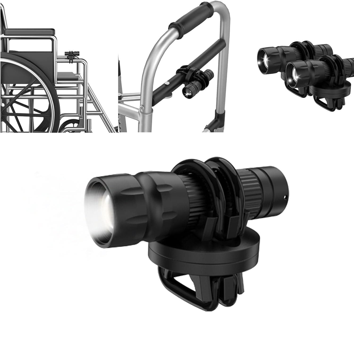 Adjustable Flashlight for Canes,Super Bright Waterproof Walking Cane Accessories,Crutch,Accessory for Walkers,Wheelchairs,Cane Accessories Lights,Helps Prevent Falls During Dark Hours