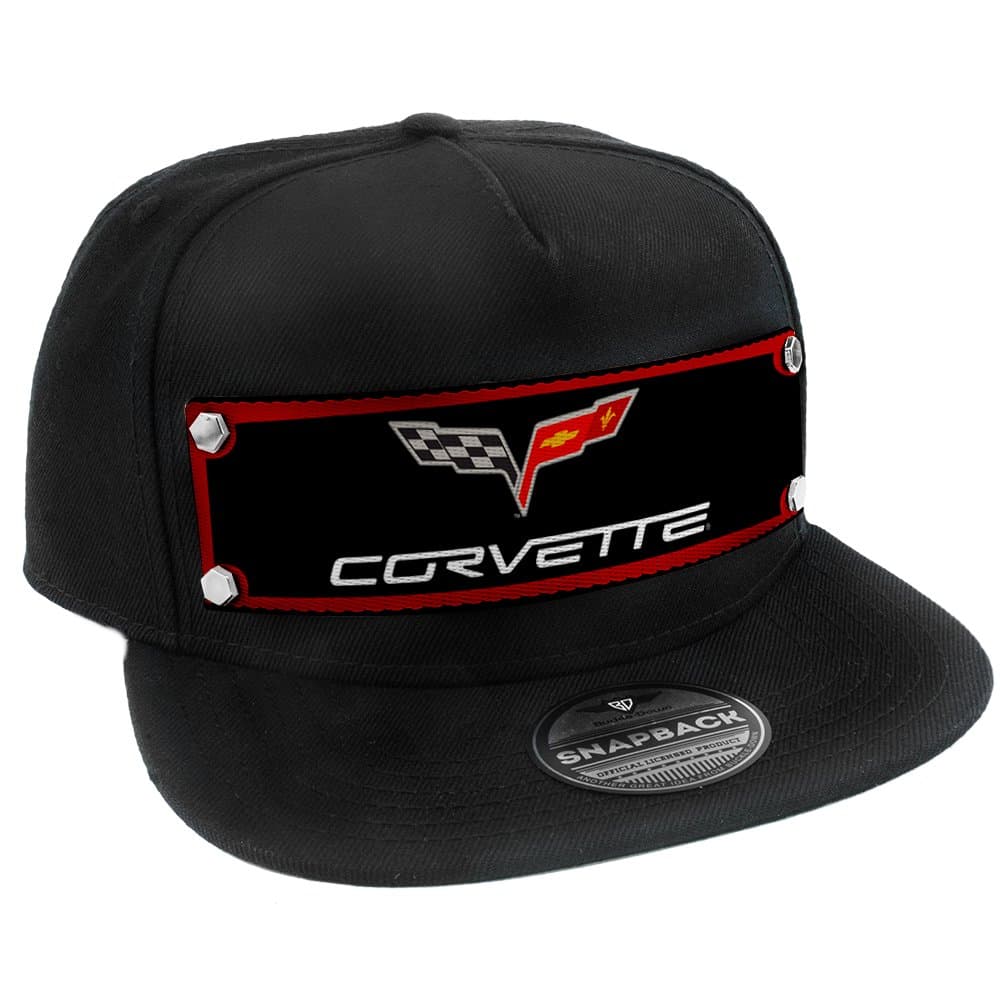 Snapback Hat-C6 Corvette Logo Red/Black/Gray/White