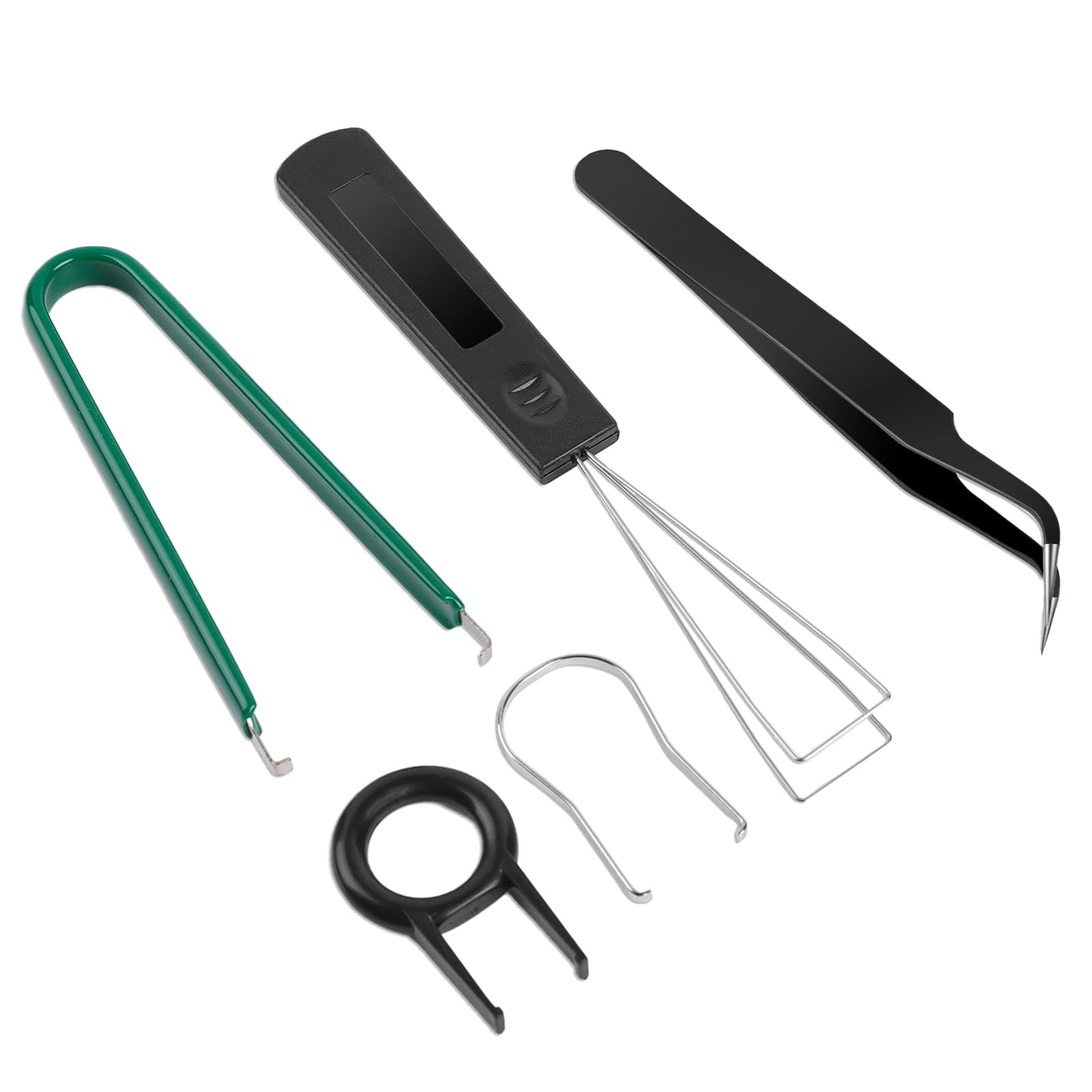 5 Pcs Keyboard Cleaning Tools - Switch Puller Set, Stainless Steel Keycap Remover Kit with Keycap Tweezers for Mechanical Keyboard