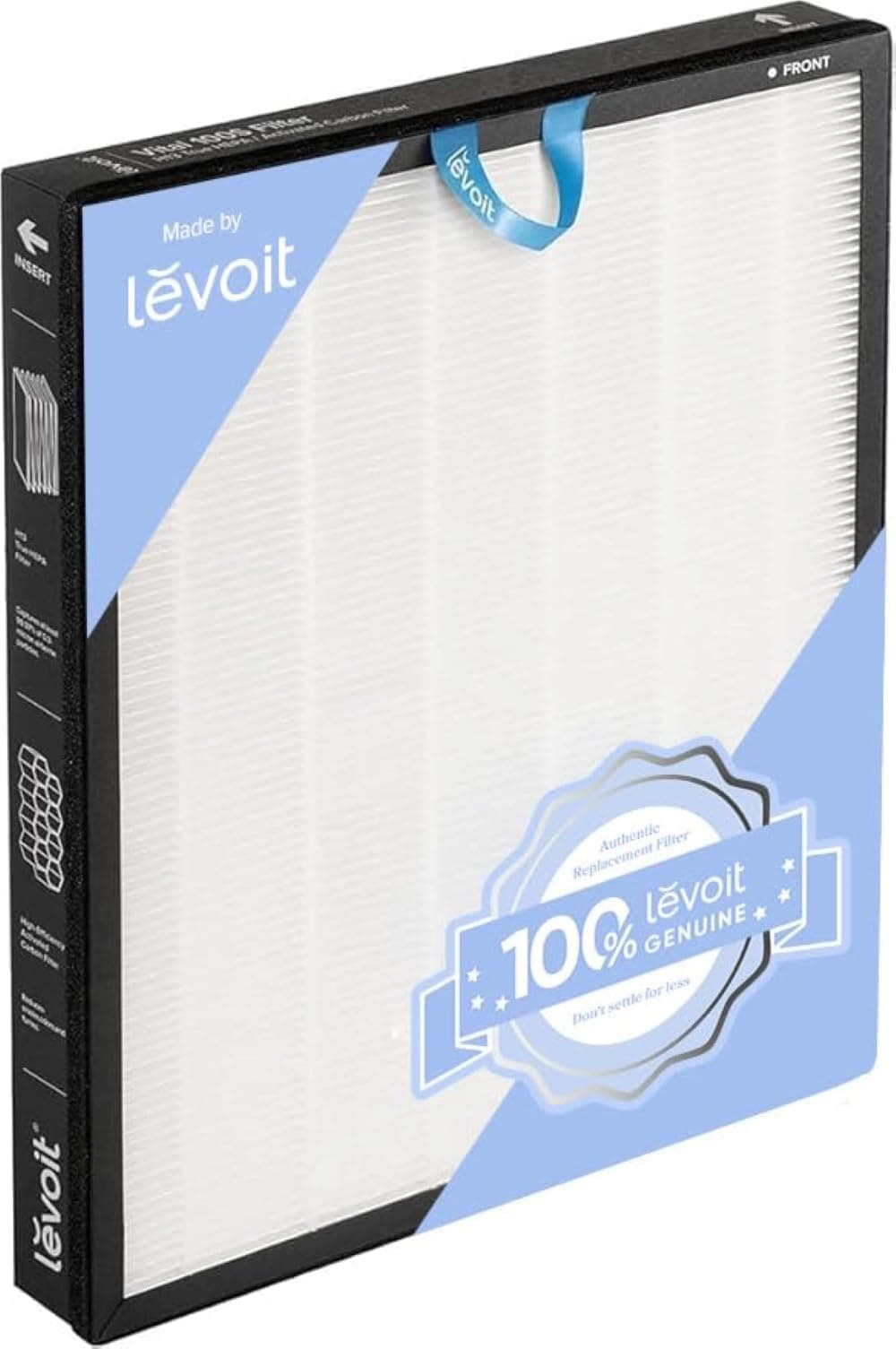 LEVOIT Vital 100S Air Purifier Replacement Filter, 3-in-1 True HEPA, High-Efficiency Activated Carbon Filter, Vital 100S-RF, 1 Pack, White