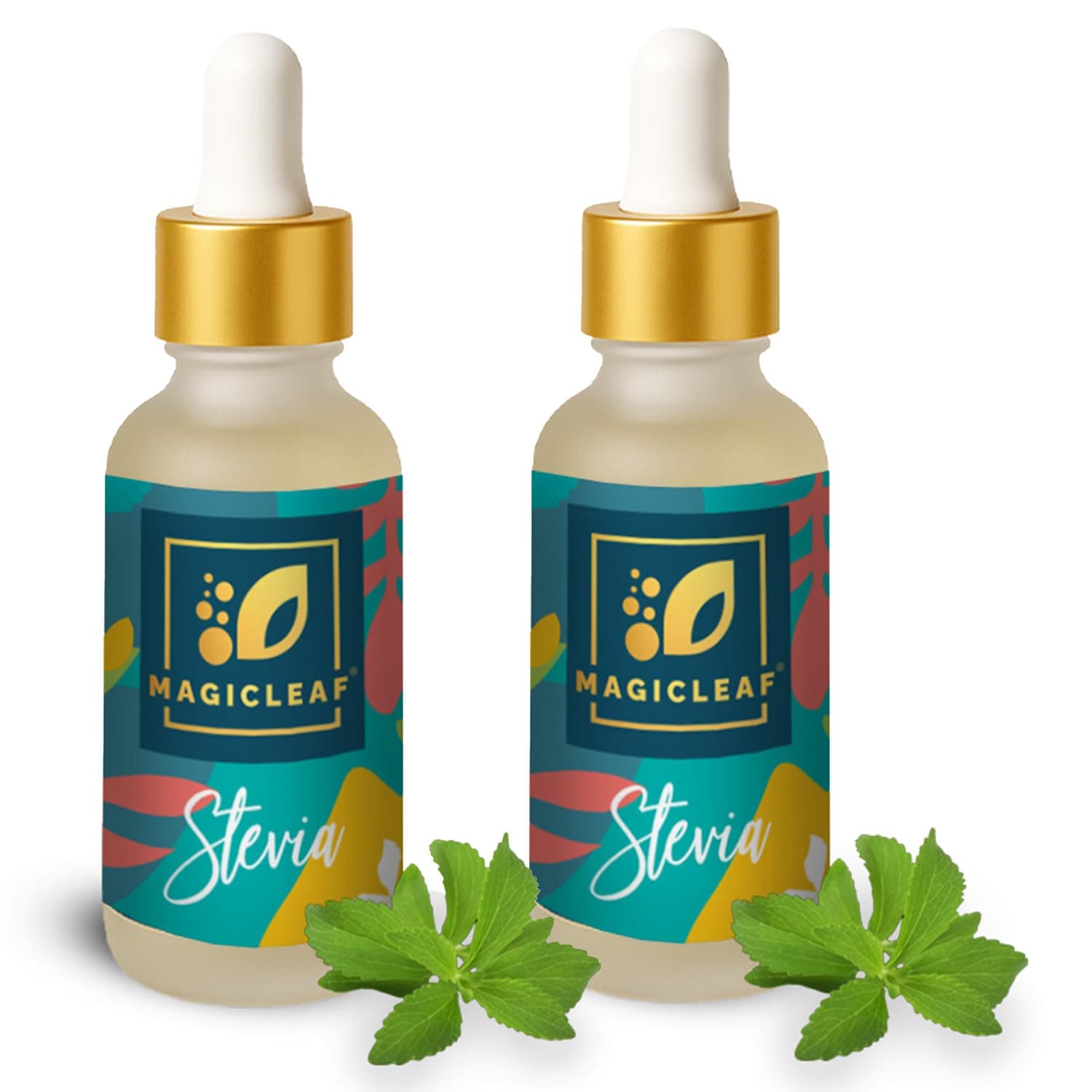 Magic Leaf Stevia Leaf Extract Natural Sugar Free Stevia Drops, for Weight Watchers and Keto Diet, Zero Calorie, Non GMO, Stevia Based Liquid Sweetener, 30 ml (800 Drops) - Pack of 2