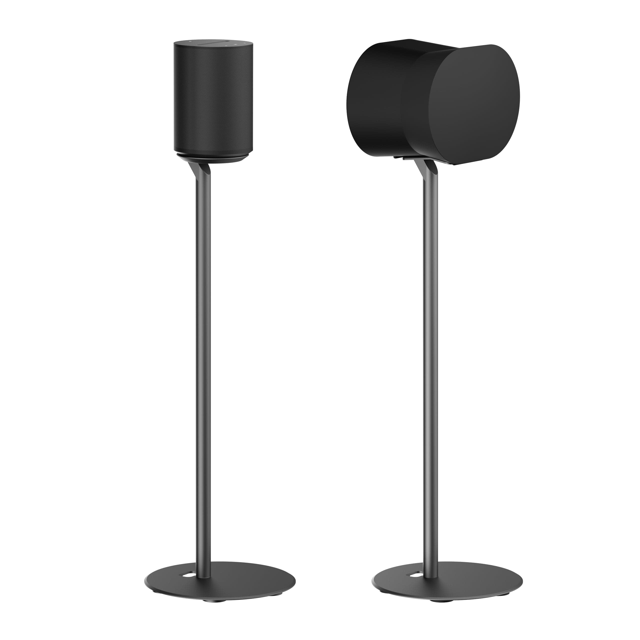 ynVISION.DESIGN Fixed Height Floor Stands Compatible with Sonos Era 100, Era 300 Speakers Pair - Surround Sound Speaker Stands with Built-In Cable Management, Sleek and Secure, 28.2 inches tall, Black