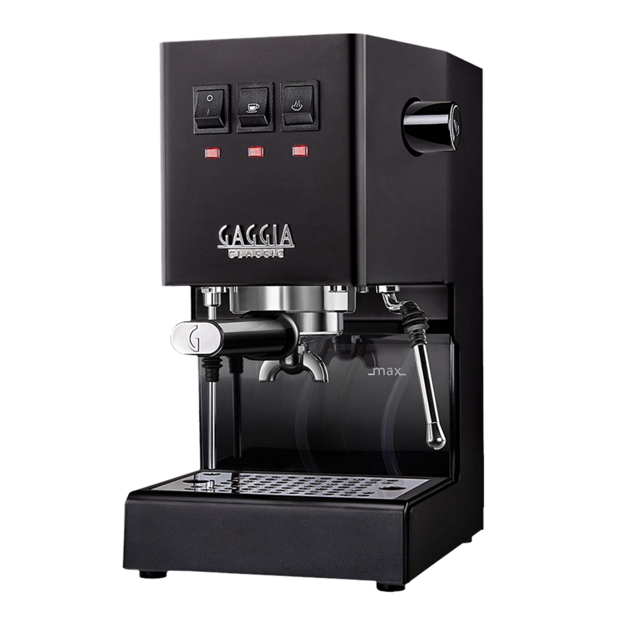 Gaggia Classic E24 Evo Pro Manual Espresso Coffee Machine Maker with Brass Boiler & Solenoid Valve - Thunder Black