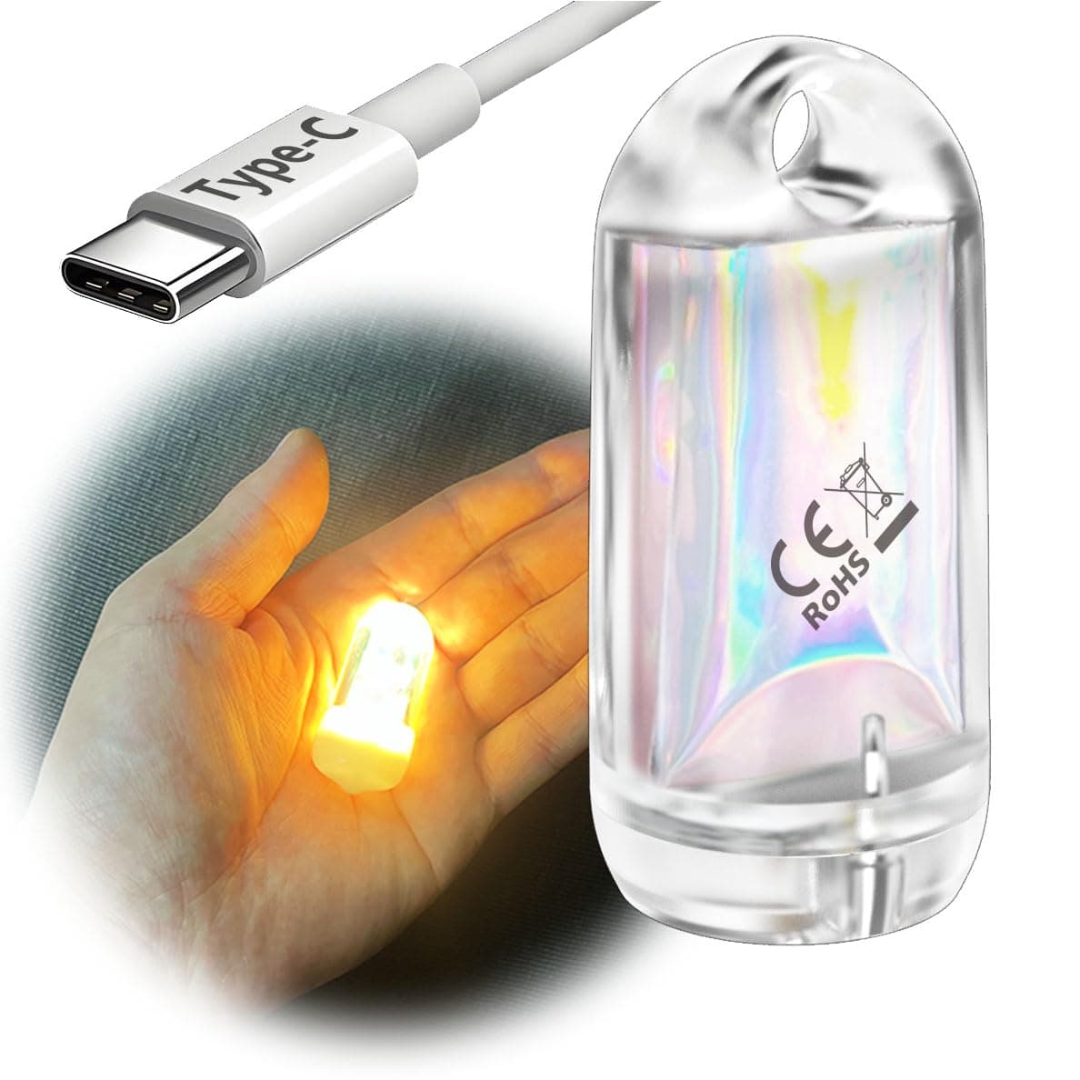 MINI LED Lantern Torch , Rechargeable Waterproof EDC Keychain Small LED Flashlight for Camping, Portable Magnetic Small Stick Lamp Torch Light (1PCS Warm White)