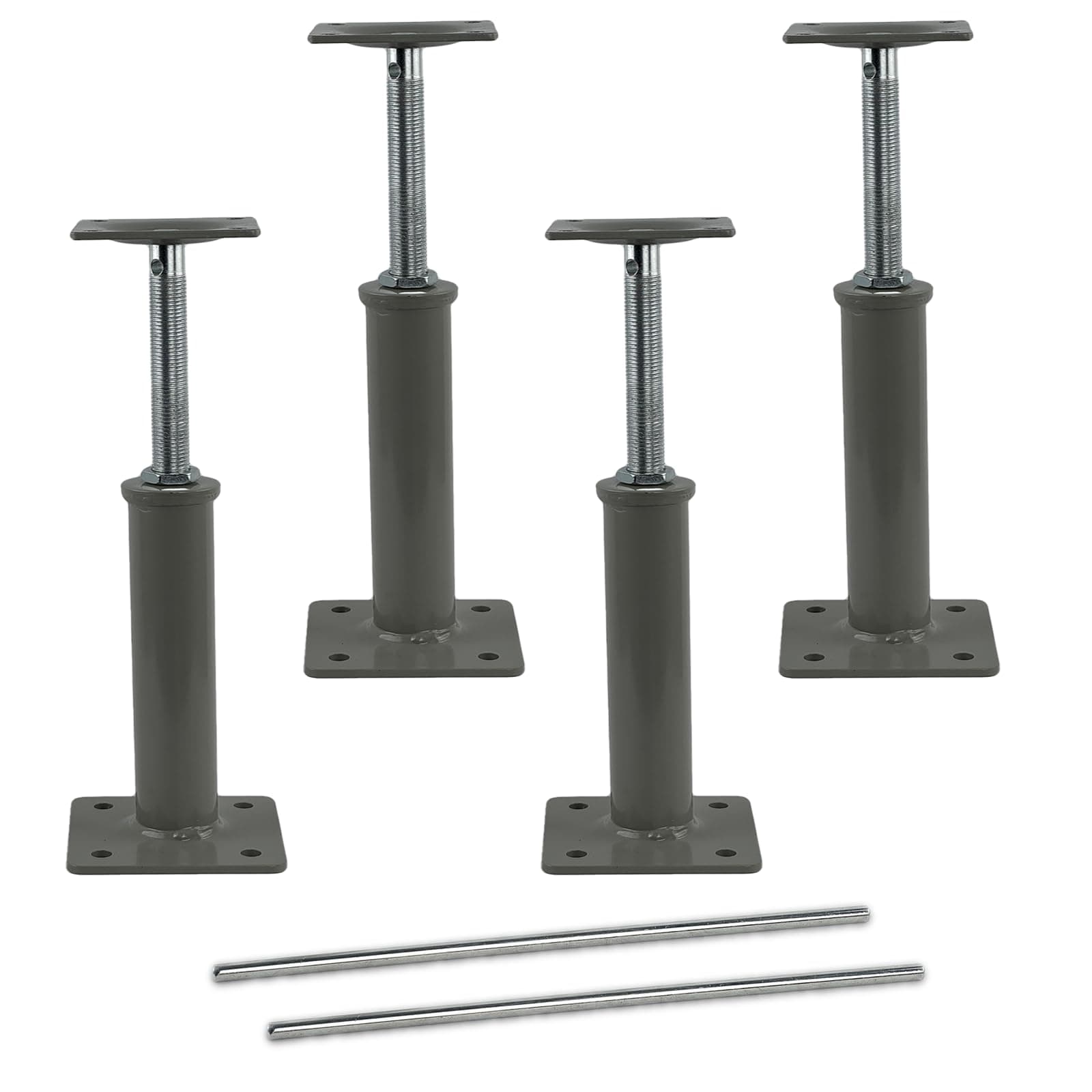 4 Pack Heavy Duty Adjustable Floor Jacks - 11.8" to 16" Telescoping Height, 11,000 lb Capacity per Jack - Crawlspace & Basement Support Posts for Joists, Beams & Structural Leveling