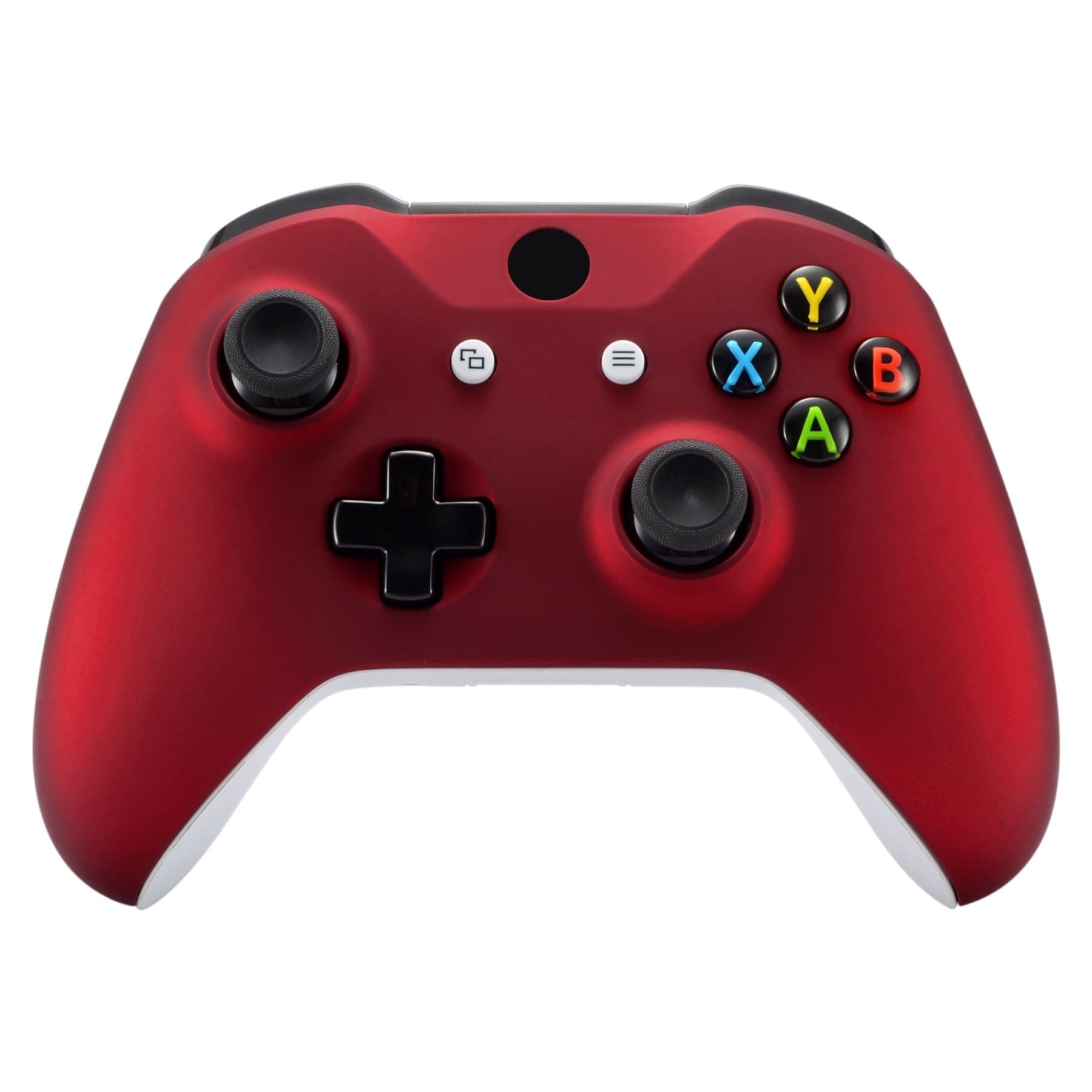 eXtremeRate Red Faceplate Cover, Soft Touch Front Housing Shell Case, Comfortable Soft Grip Replacement Kit for Xbox One X S Controller - Controller NOT Included