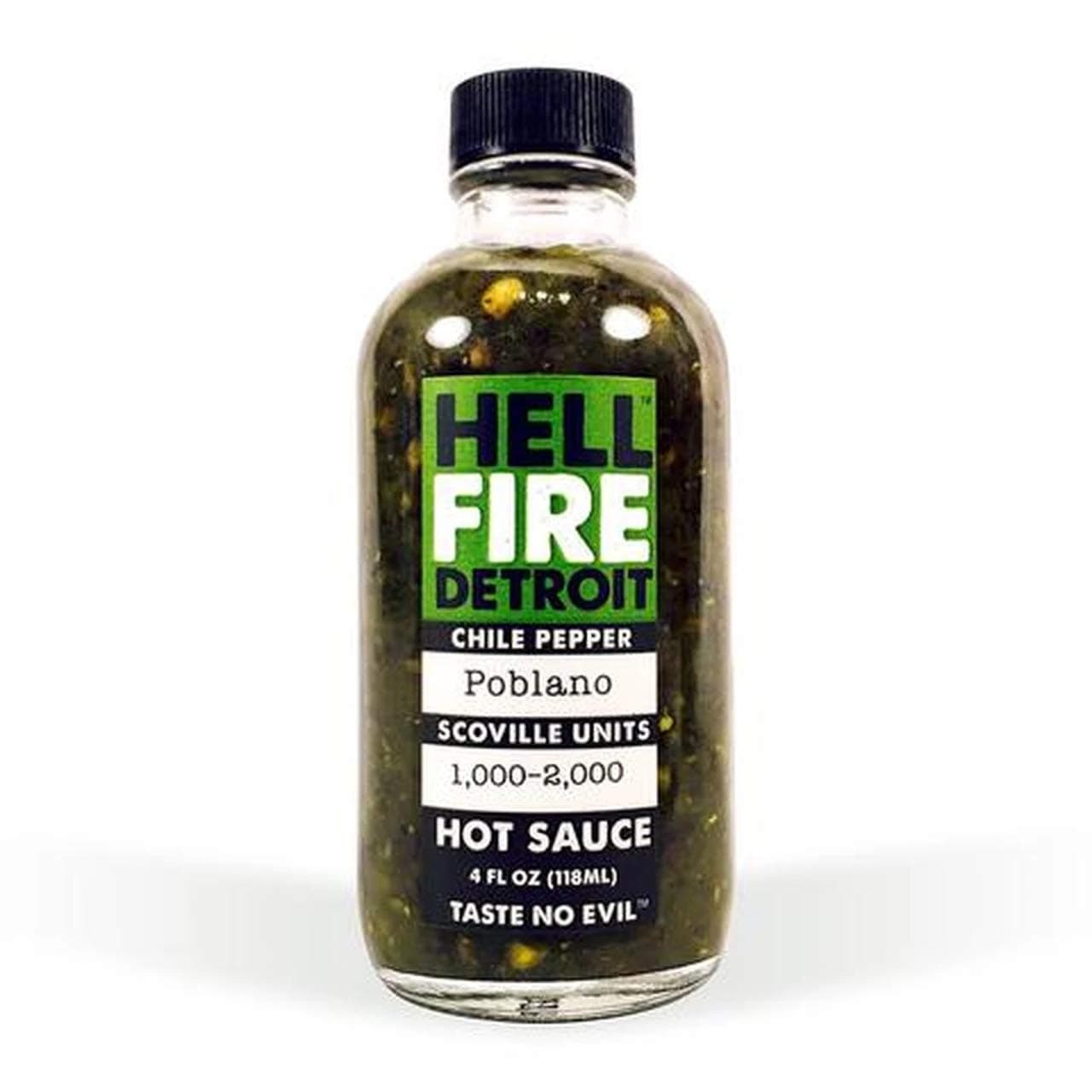 Hellfire Detroit Hot Sauce Poblano - 4 oz.