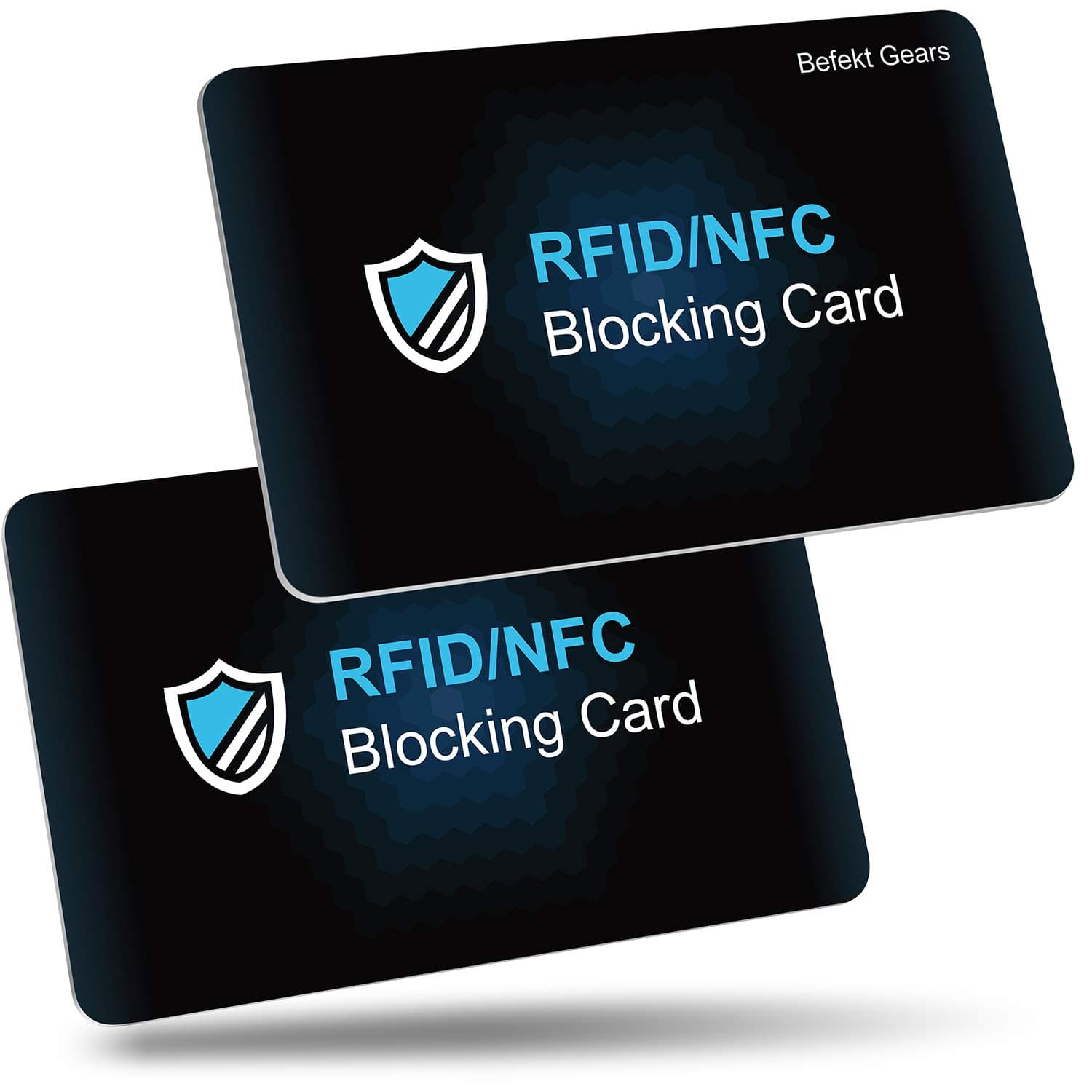 RFID/NFC Blocking Card 2 Pack, Credit Card Protector, Contactless Protection for Identity Document, Passport, Entire Wallet etc -No Batteries Required
