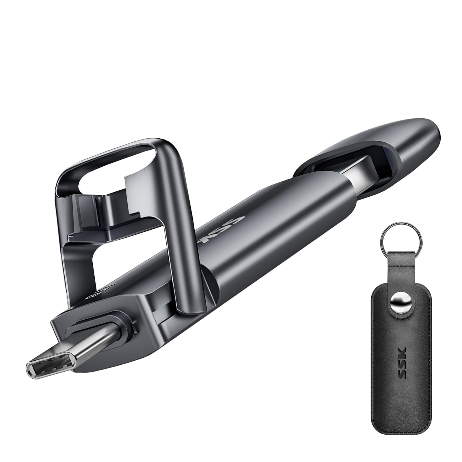 SSK 1TB USB Drive, External SSD USB Super Fast 550MB/s 2-in-1 Dual Drive USB Type C+ USB A 3.2 Gen2 Solid State Thumb Drive SSD Stick for PS4/PS5/Android Phone/Tablet/Windows/Mac