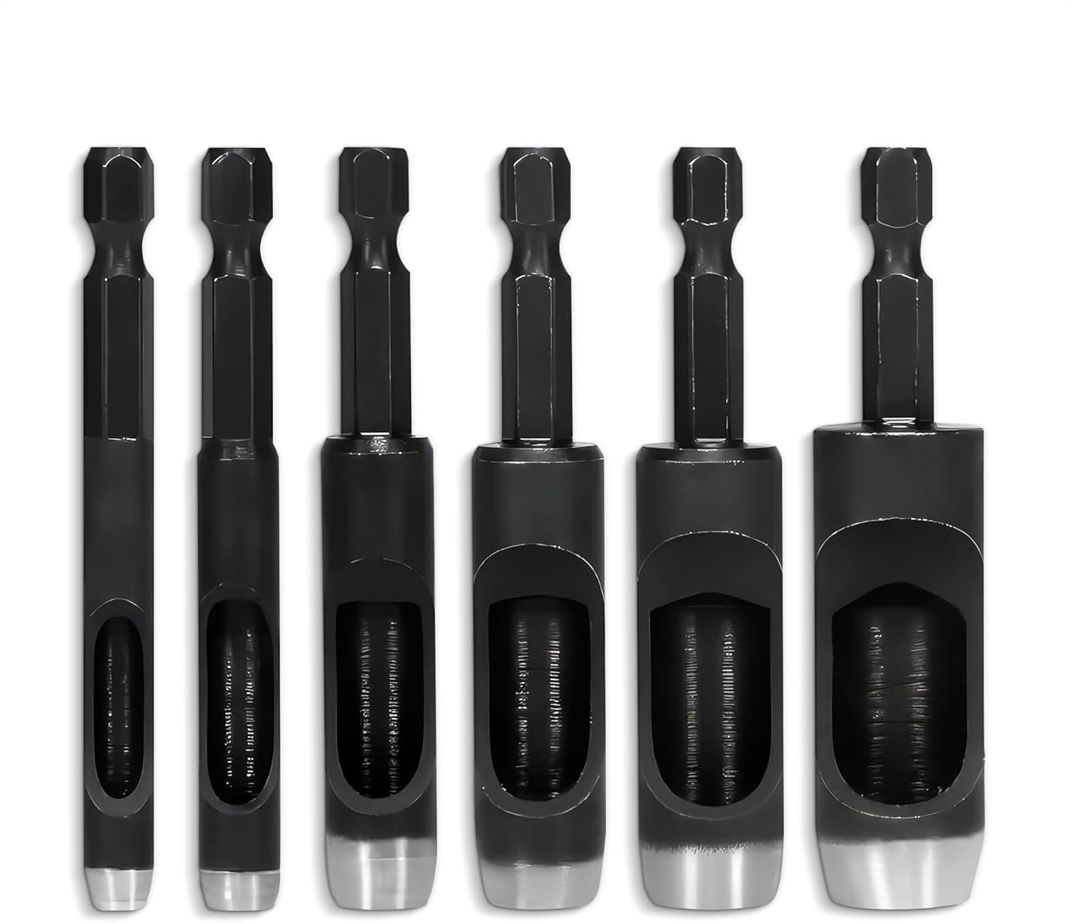 Leather Hole Punch Set - 6 Pcs Drill Bits Set 3/16" 1/4" 5/16" 3/8" 7/16" 1/2" - DIY Leather Punch Tool for Belts and Crafts - Durable Carbon Steel Tools for Hobby Use | Storage Case Not Included