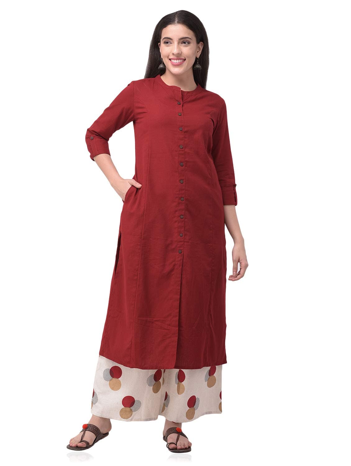 Pistaa'sWomen's Cotton Solid Readymade Salwar Suit Set
