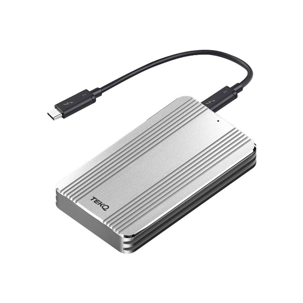 [Intel Certified] 480G TEKQ Thunderbolt 3 Portable External SSD, Bus Powered, 2450MB/s Read, 1850MB/s Write, (NOT Compatible with Device Without Thunderbolt 3 Interface)(Silver)