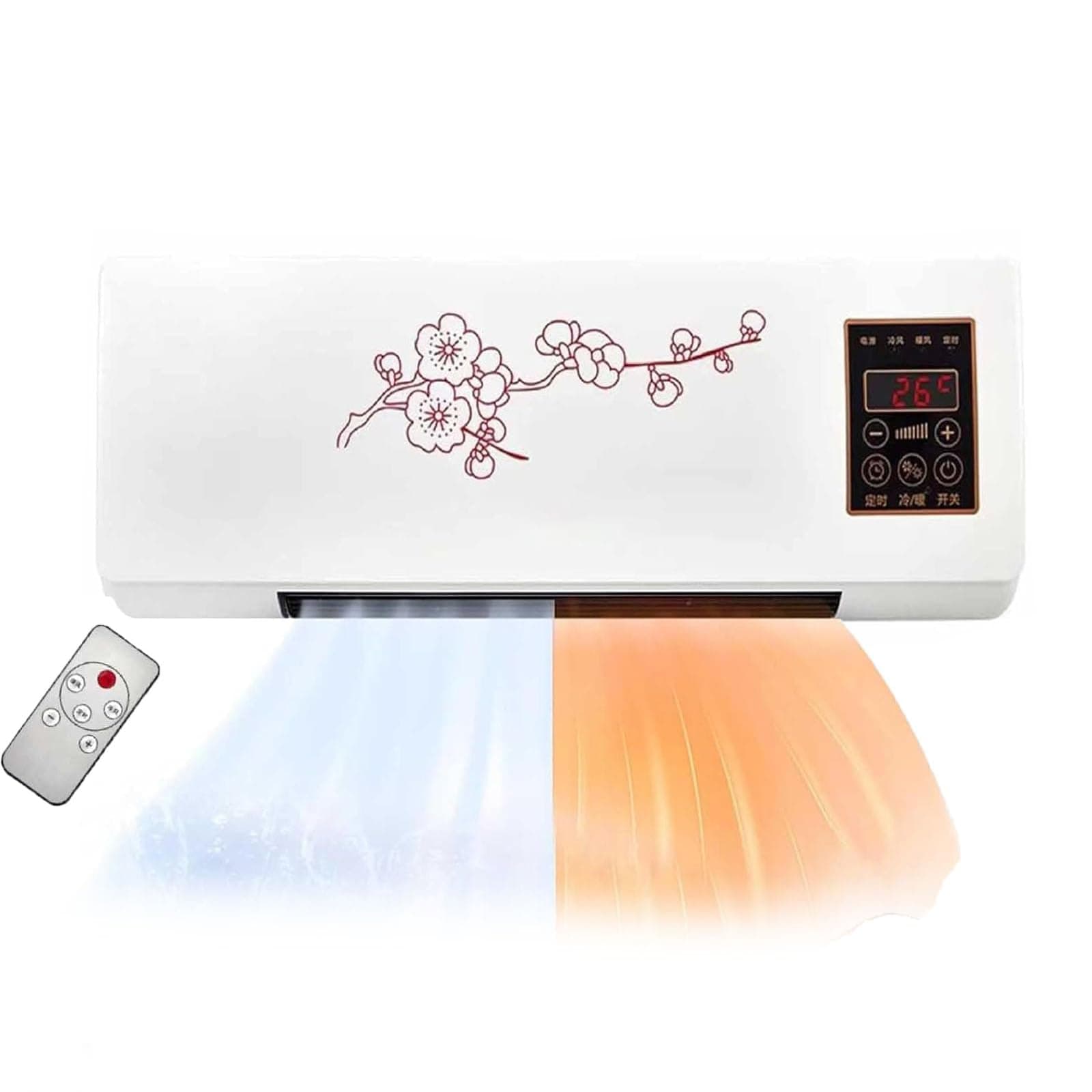 2 in 1 Cold Warm Split Portable Air Conditioner, Ductless Mini Split Air Conditioner Wall Mount 8-Hour Timer - Portable AC Unit for Tent, Bedroom, Living Room, Office