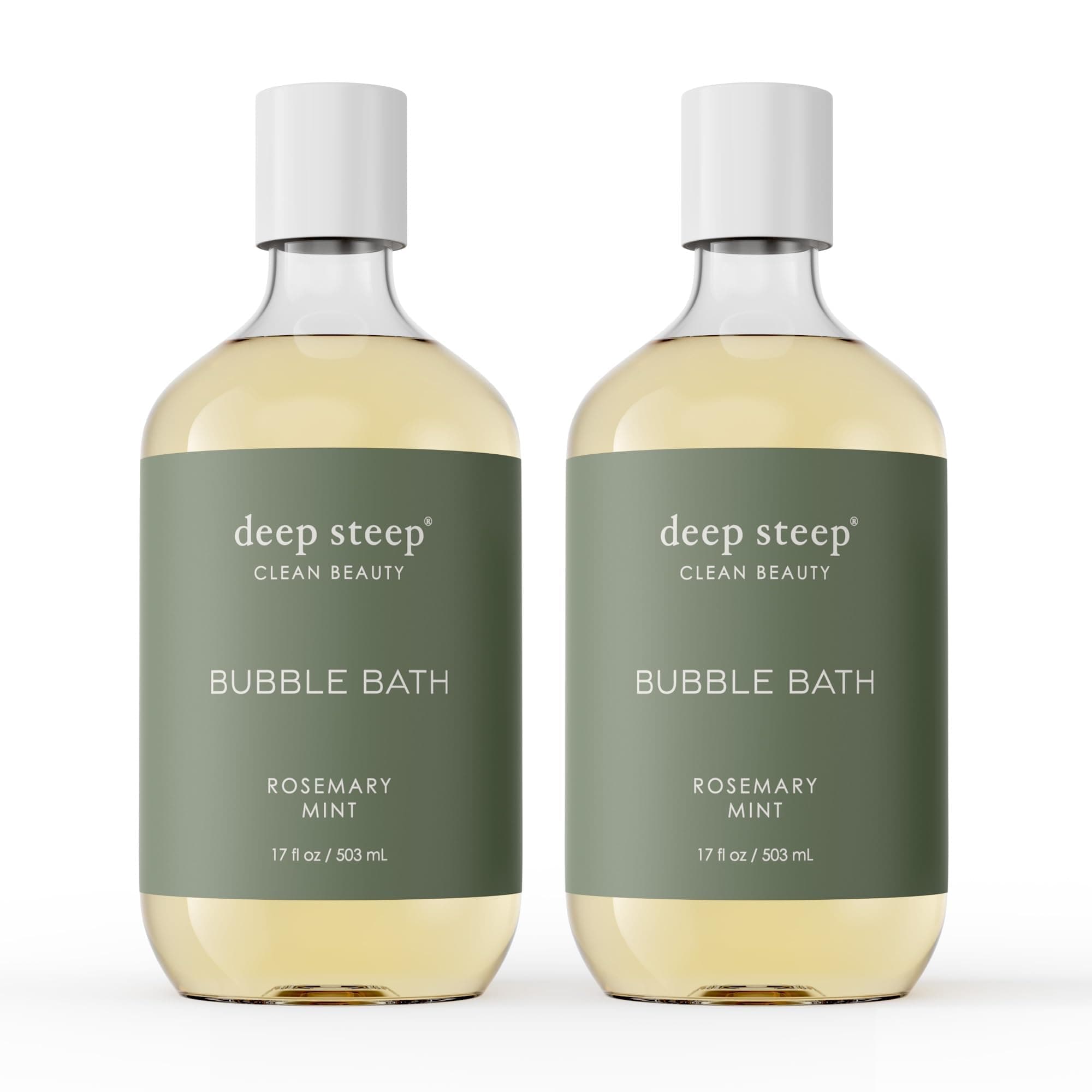 Deep Steep Bubble Bath, Rosemary Mint 17 oz (Pack of 2) – Hypoallergenic, Clinically Tested Soothing Soak with Shea Butter & Argan Oil – Sulfate-Free