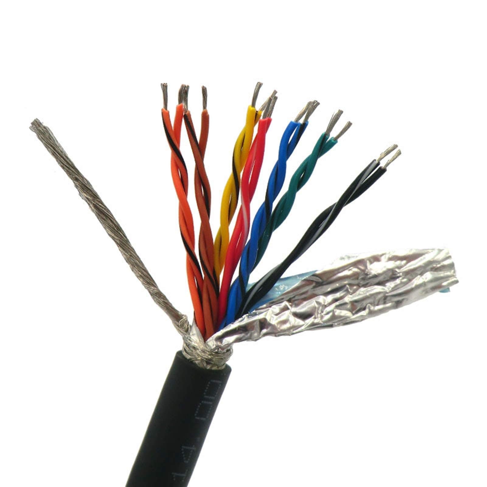 Jinchao-Copper Wire Wisted Pair Cable Shielded Wire, 4,6,8,10,12,14,16,20,26 core, Encoder Cable 485 Signal Data Control Wire Tinned Copper Equipment Accessories