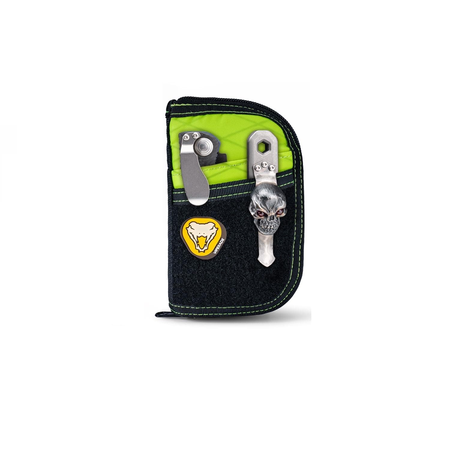 VIPERADE VE10 Tool Pouch - EDC Organizer with 7 Pockets, Compact Nylon Utility Pouch (X-pac Green)