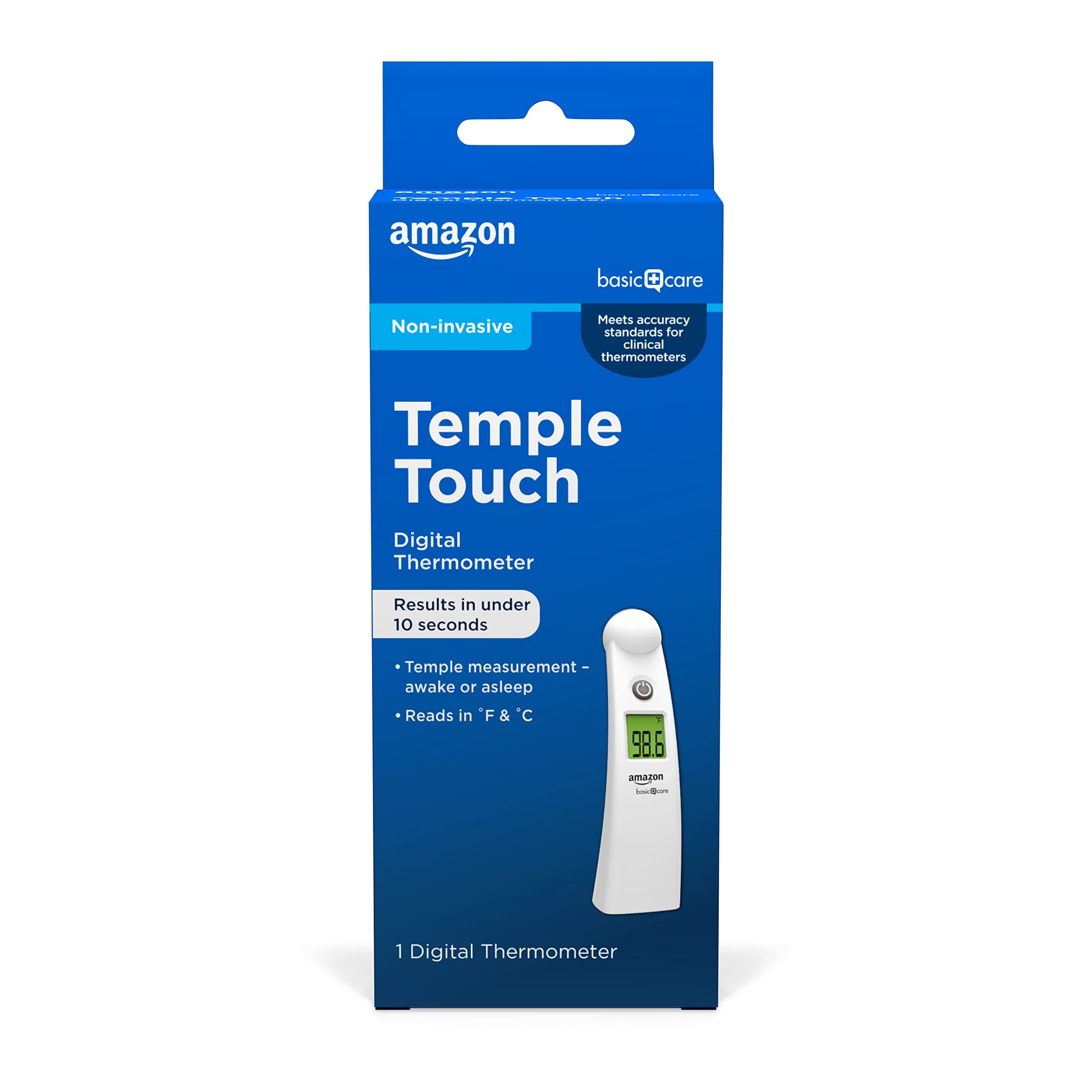 Temple Touch Digital Thermometer, Instant Read, Easy to Use, Fast Accurate, White