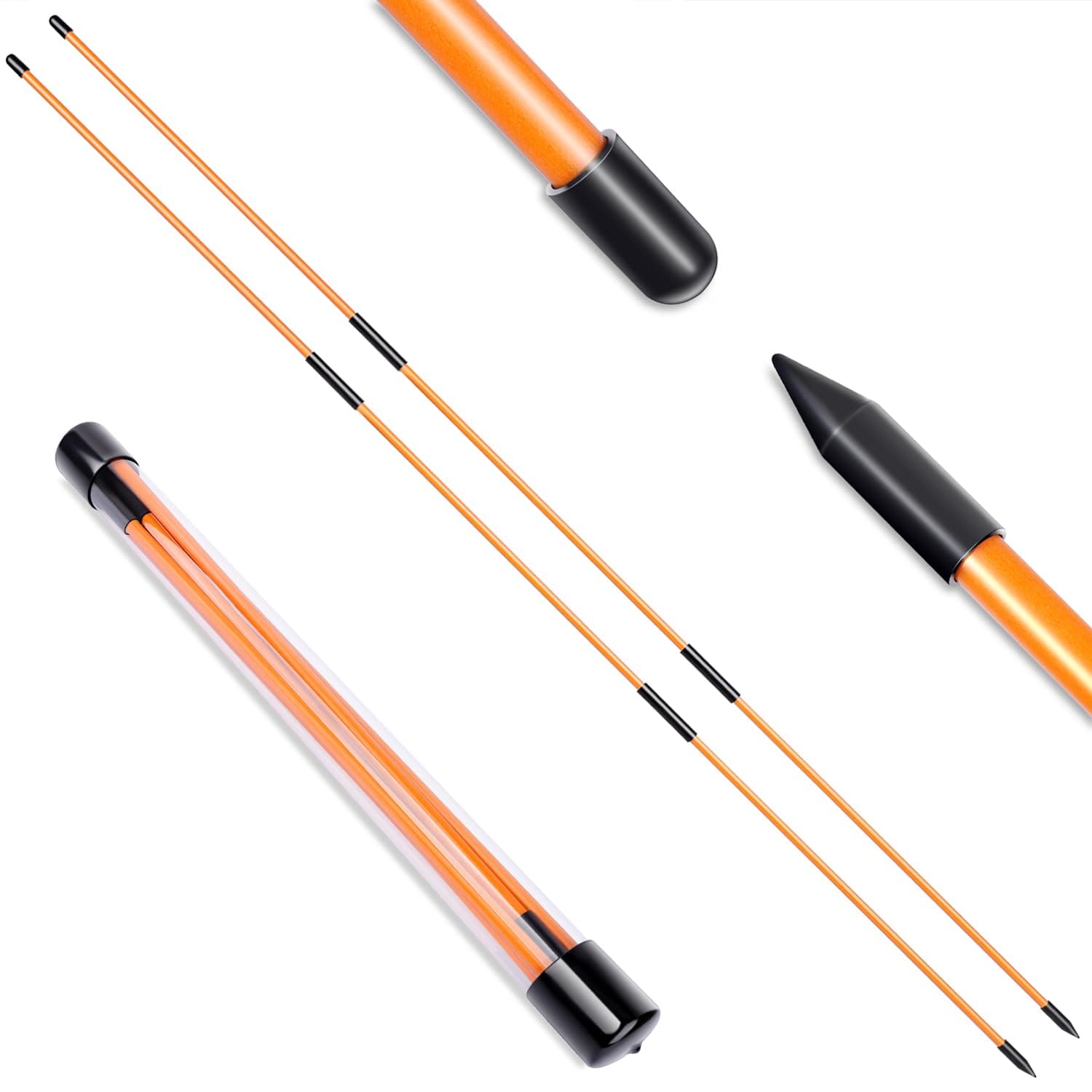 Professional Collapsible Golf Alignment Sticks, 48" Alignment Golf Stick Ideal for Aiming, Putting and Swing Practice (2)