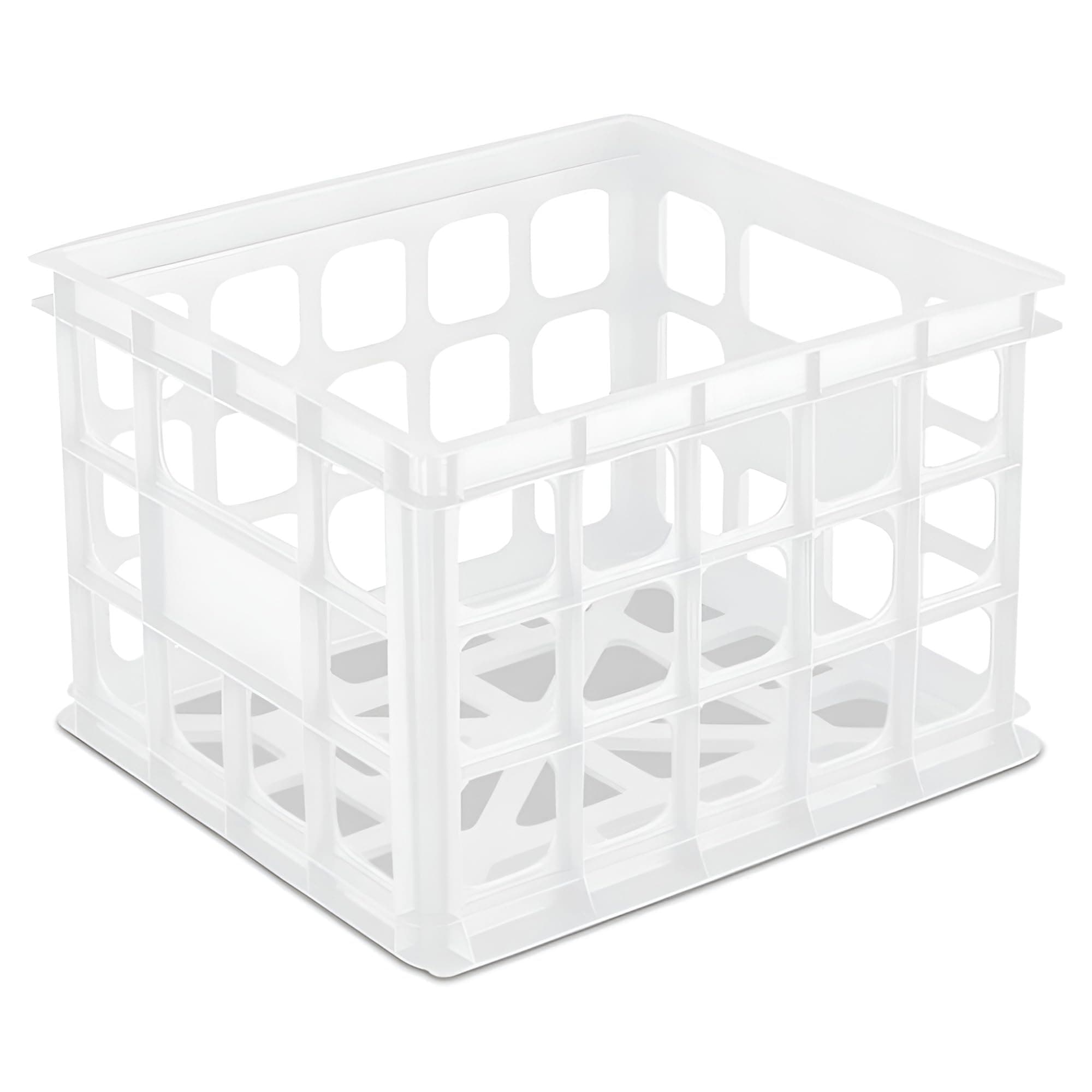 16928006 Storage Crate, White, 6-Pack