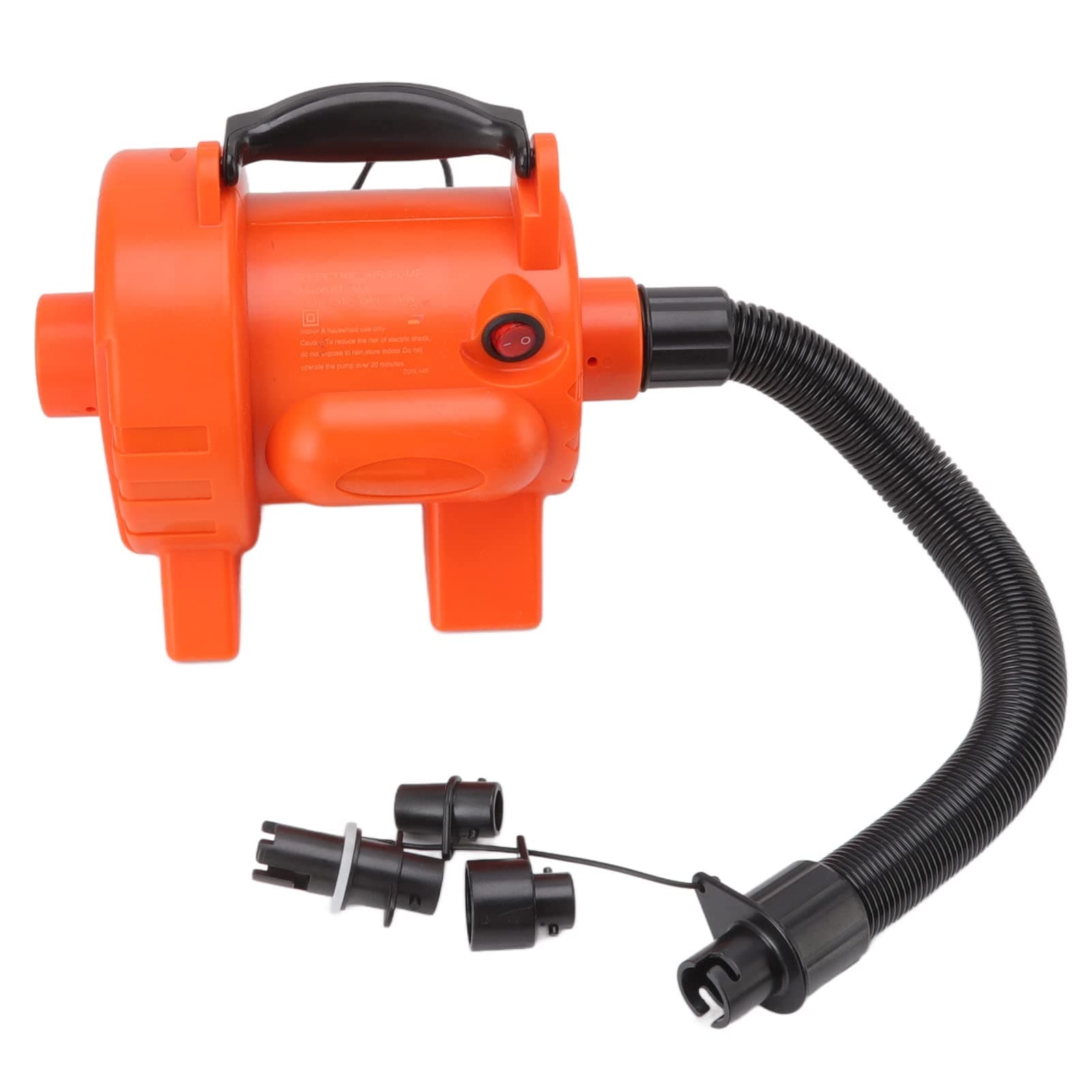 HelloCreate AC Electric Air Pump 800W 2.8PSl Portable Quick Fill Air Pump Inflation Device with 3 Nozzles for Inflatables Couch Pool US Plug 110‑120V