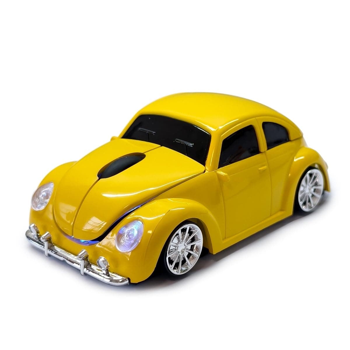 Car Mouse for Computer, Cool and Cute Car-Shaped Mouse, Wireless 2.4Ghz Optical Mice for Laptop PC Mac (Yellow)
