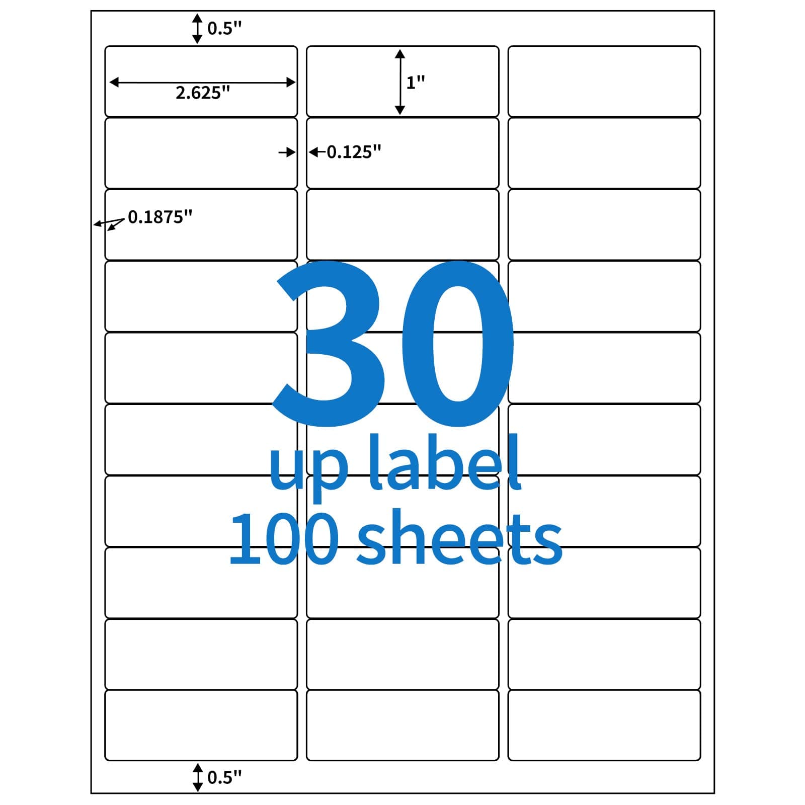 - BESTEASY 30-up 100 Sheets 1" X 2-5/8" Address Shipping Labels for Laser and Inkjet Printers, FBA Product Labels (3000 Labels)