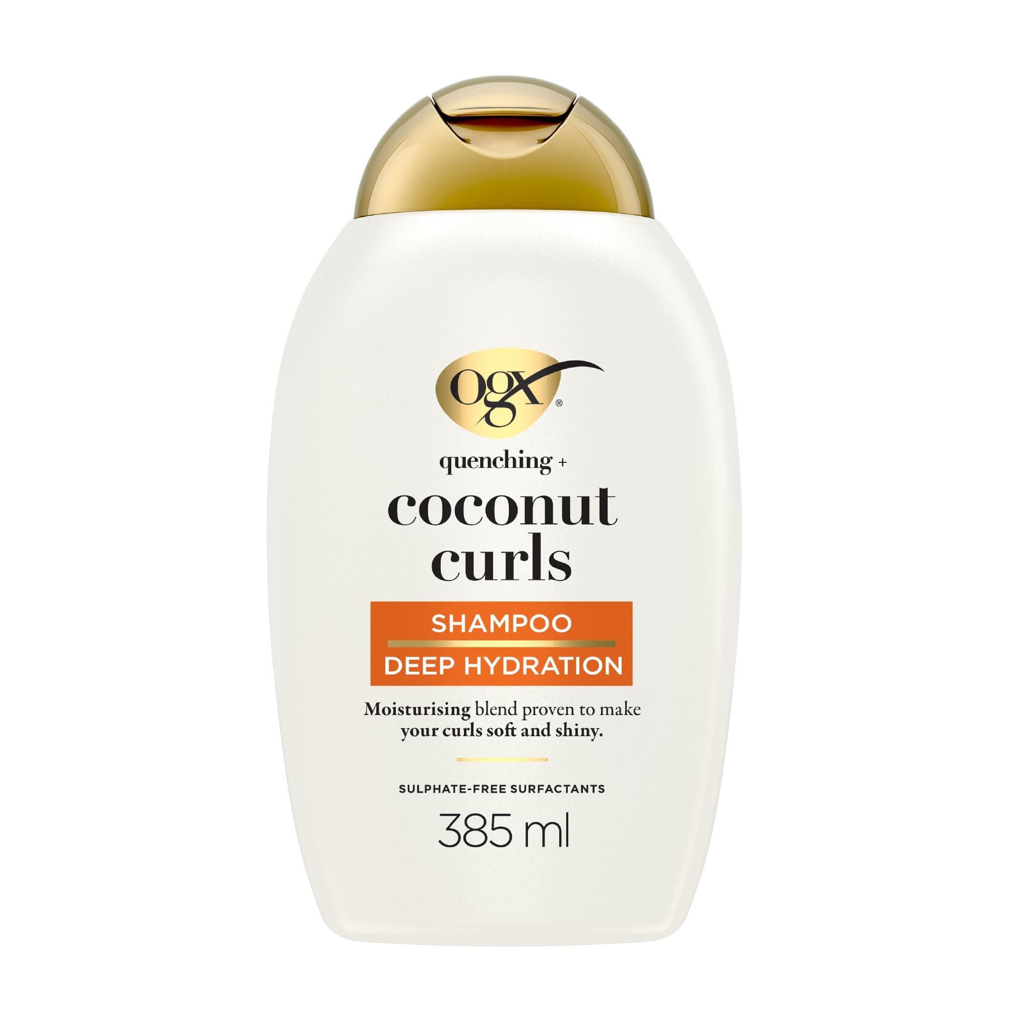 Quenching with Coconut Curls Shampoo, Deep Hydration, Moisturizing Blend Proven to Make Curls Soft & Shiny, Sulfate Free, 385ml