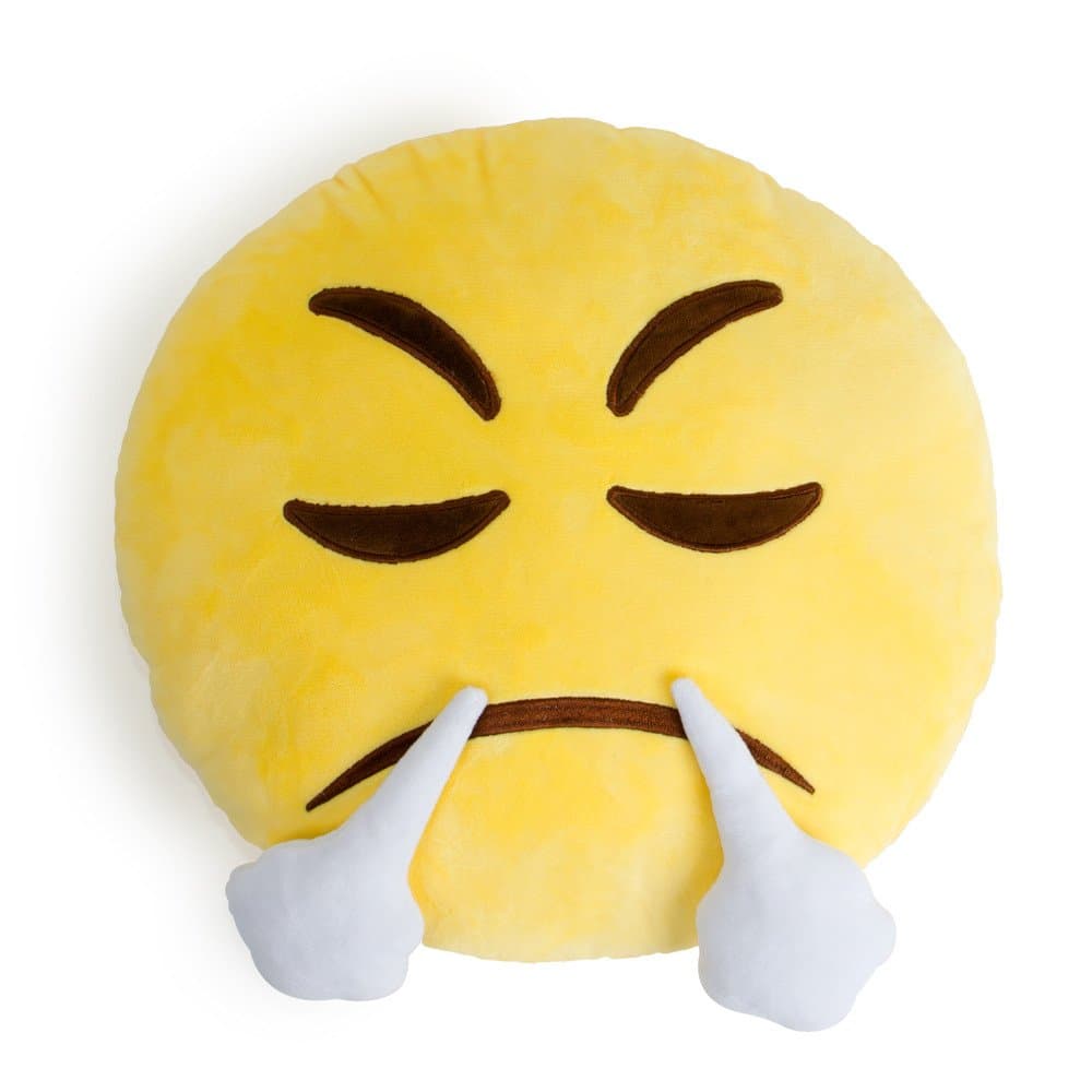 Blowing Smoke Emoji Pillow