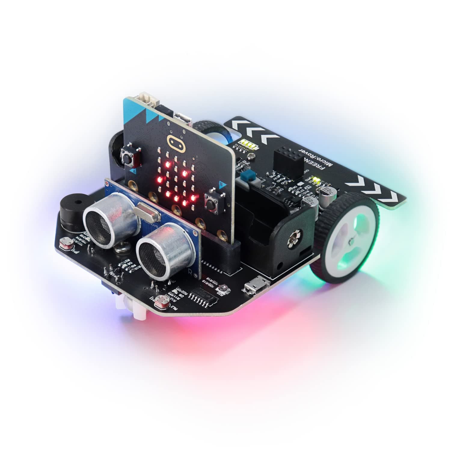 Micro: Rover Kit for BBC Micro: Bit (V2 Included), Obstacle Avoidance, Line Tracing, Remote Control, Play Melodies, Colorful Lights, Rich Projects, Blocks And Python Code