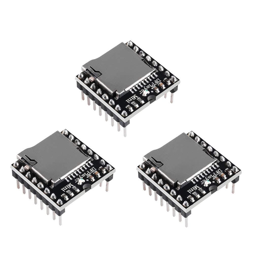 UMLIFE 3PCS Mini MP3 Player Audio Module MP3 Voice Decode Board TF Card U Disk IO/Serial Port/AD Board DFPlayer Audio Voice Music Module for Arduino
