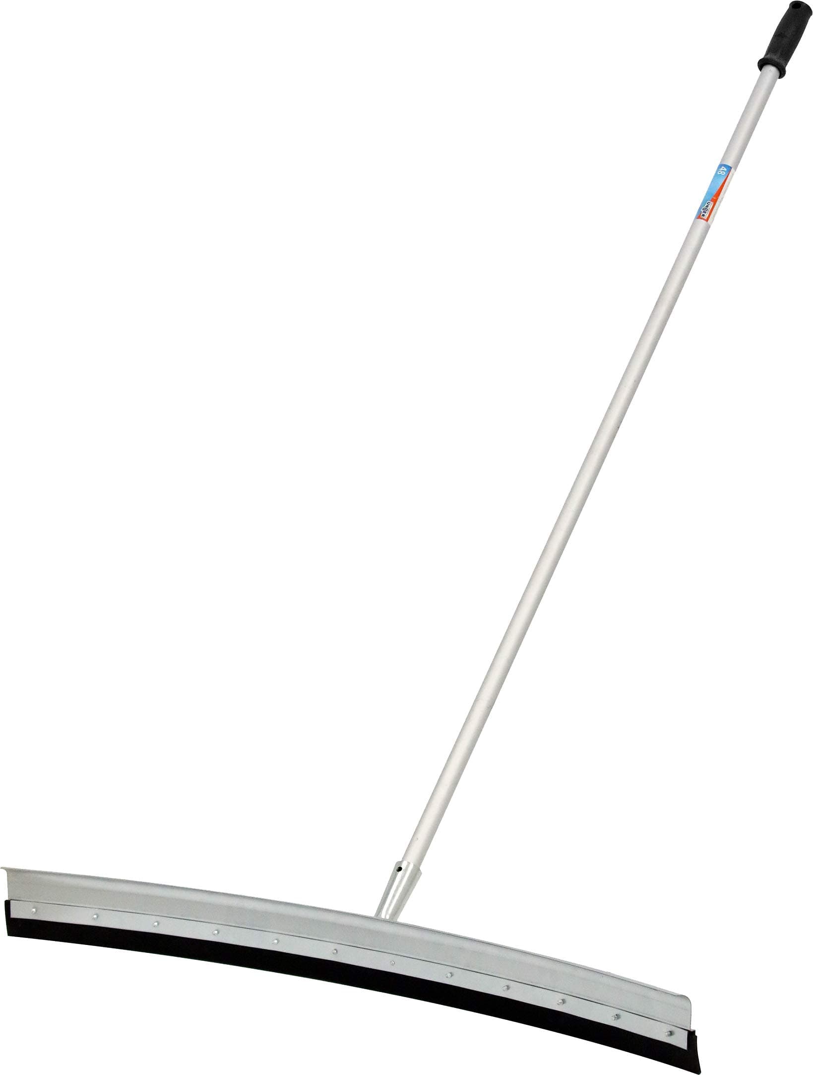 Unger Professional AquaDozer Max Kit, 36” Smooth Surface Curved Floor Squeegee and 48” Dual End Pole, Rubber Blade Scrubber and Broom for Concrete, Asphalt, and Tough Cleaning Jobs