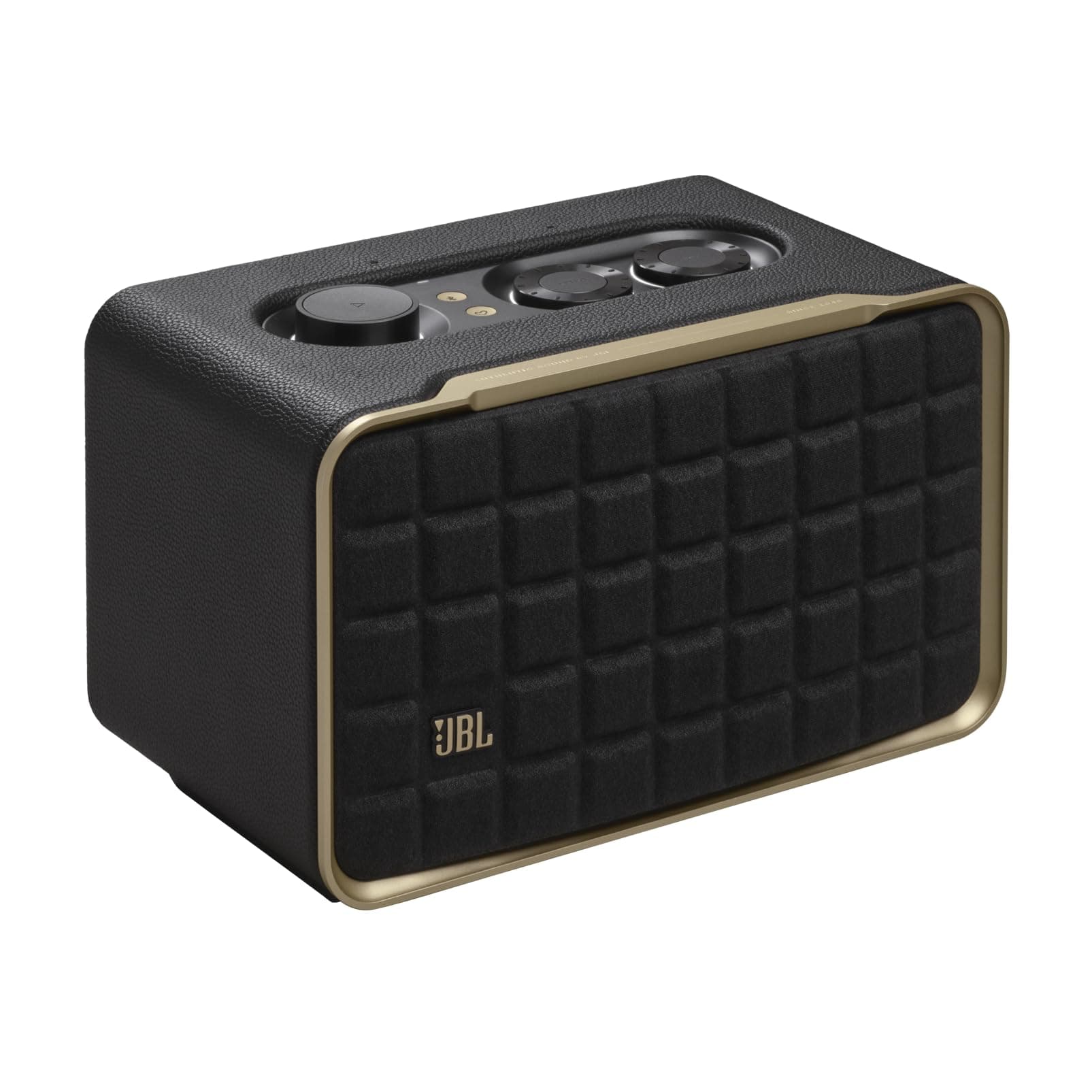 Authentics 200 - Retro-Style Smart Bluetooth Speaker with Powerful Sound, Wi-Fi & Voice Assistant Compatibility, JBLAUTH200BLKUK, Black