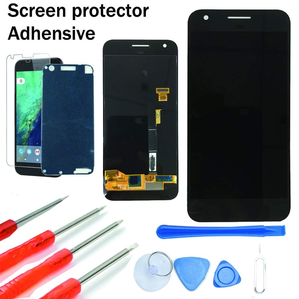 KNONEW Screen Replacement for Google Pixel 5.0 Glass LCD Display Touch Digitizer Assembly + Tools（Black）